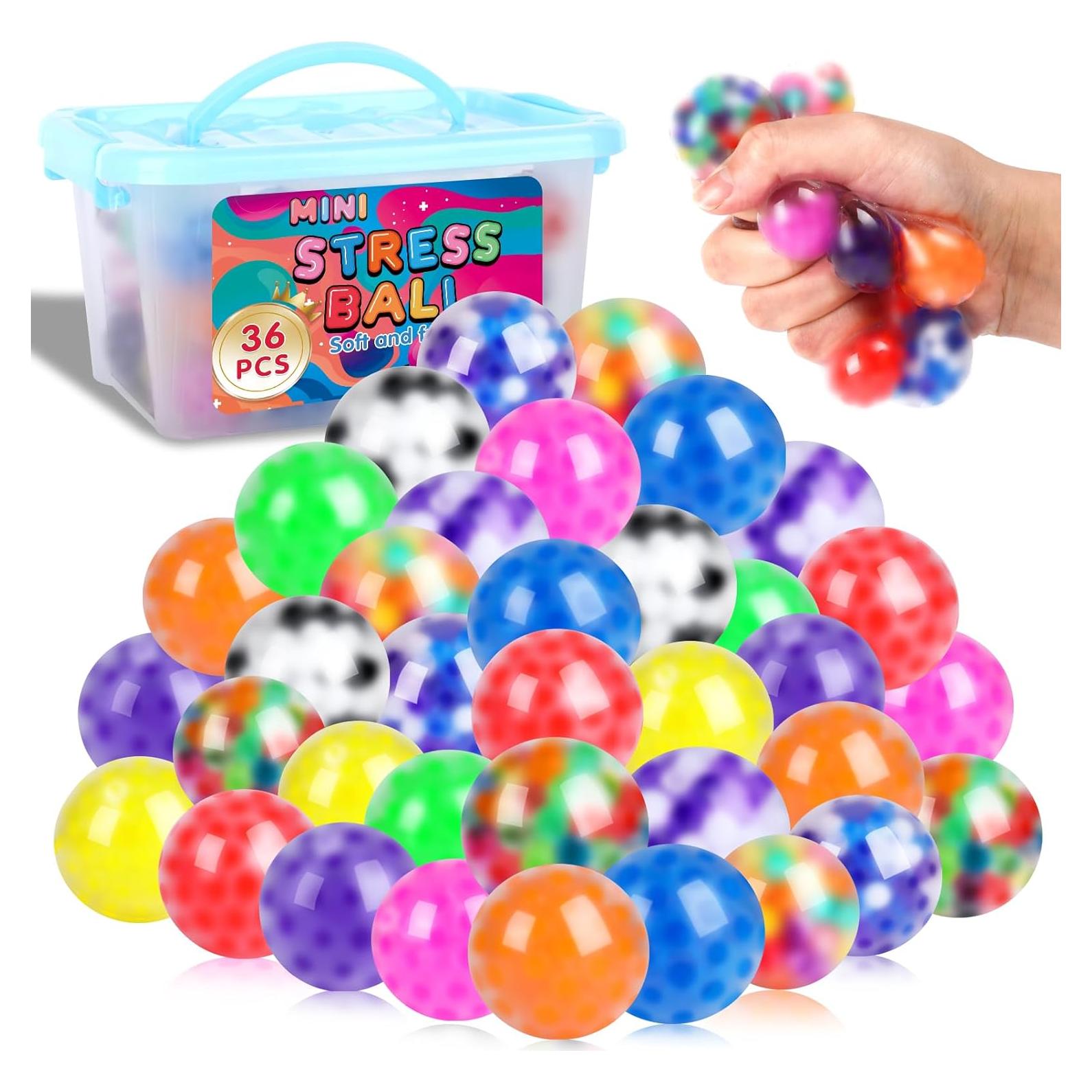 Paquete de 36 Pelotas Antiestrés BESNEL 3.56 cm