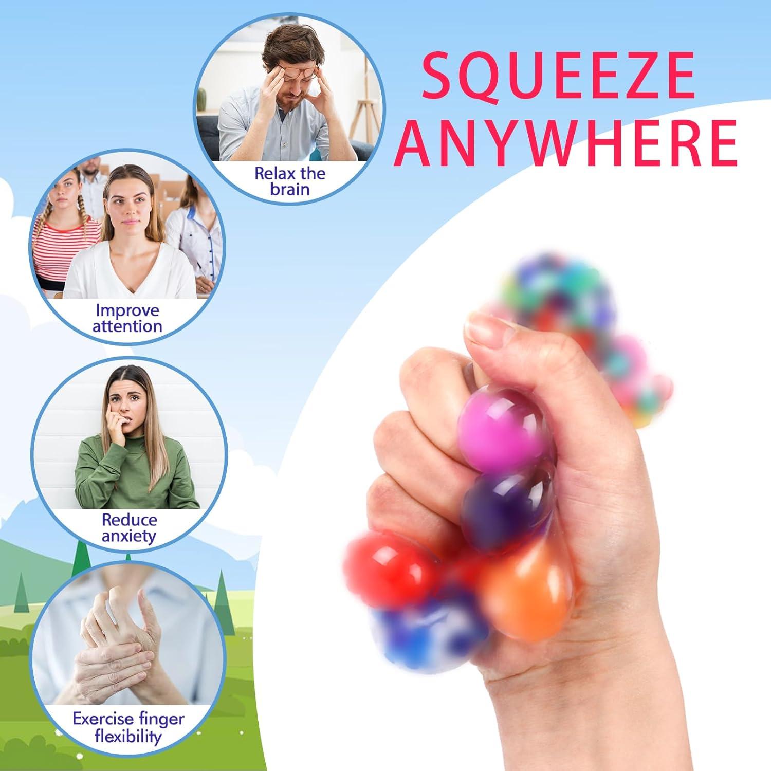 Paquete de 36 Pelotas Antiestrés BESNEL 3.56 cm