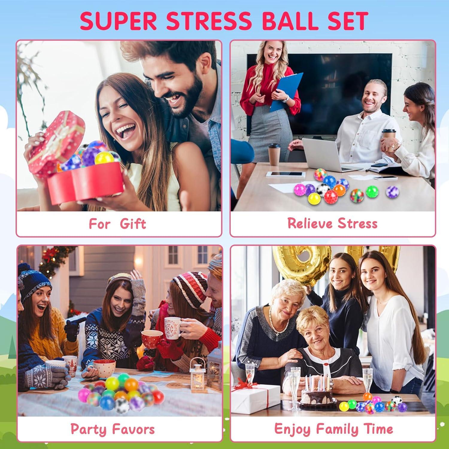 Paquete de 36 Pelotas Antiestrés BESNEL 3.56 cm