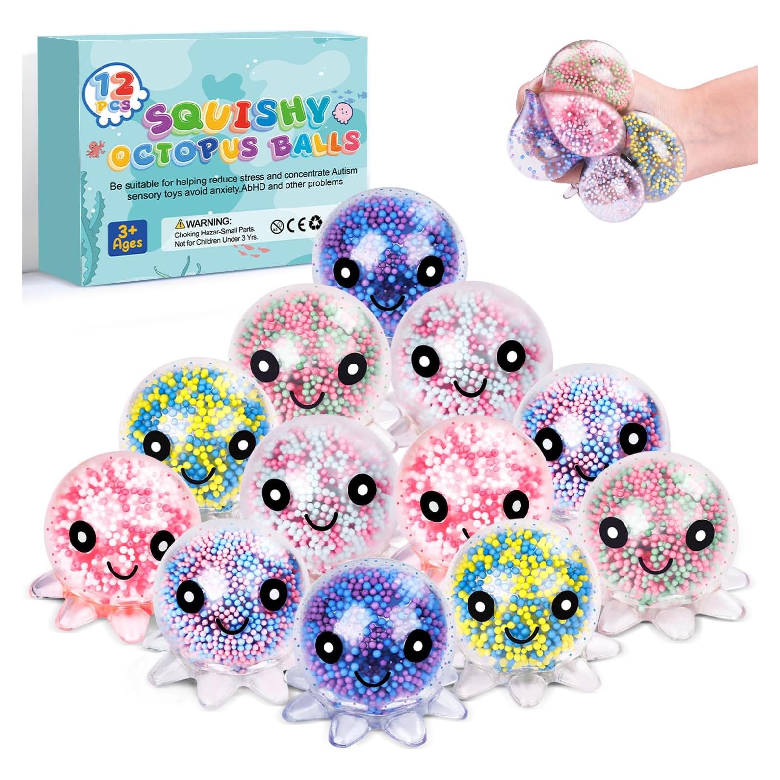 Paquete de 12 Pelotas Antiestrés VESPRO en Forma de Pulpo