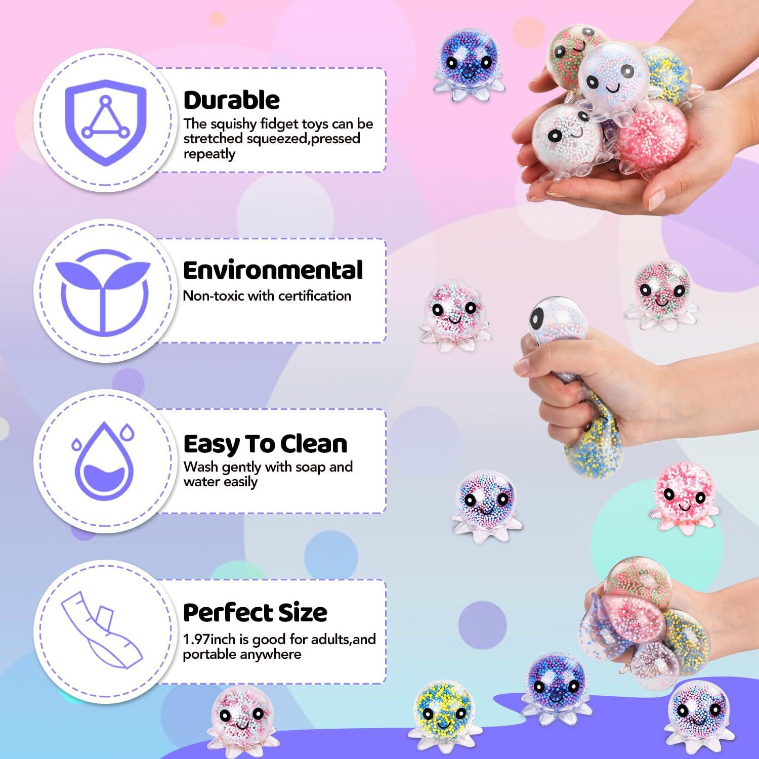 Paquete de 12 Pelotas Antiestrés VESPRO en Forma de Pulpo