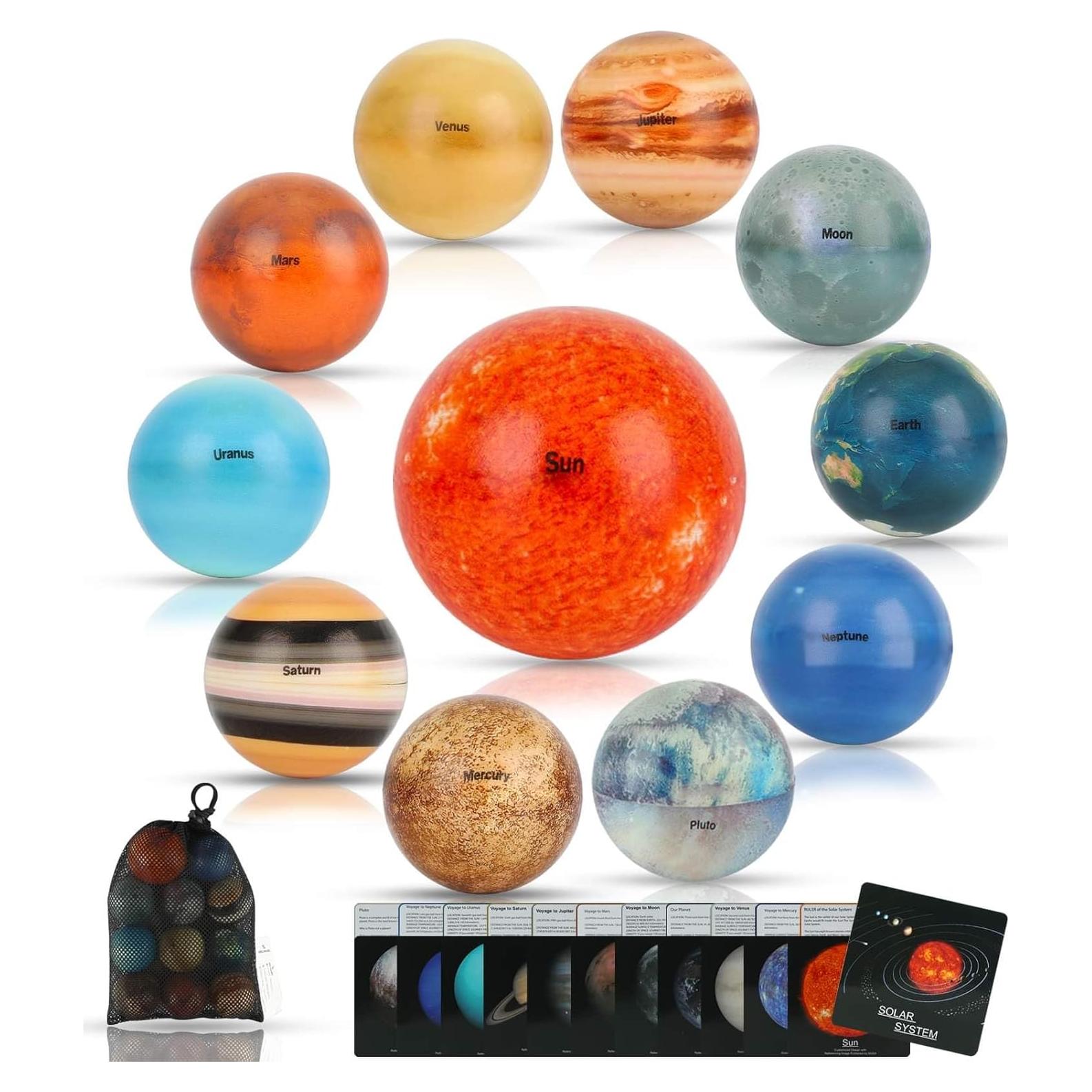 Pelotas Antiestrés del Sistema Solar WERPOWER 11 Piezas