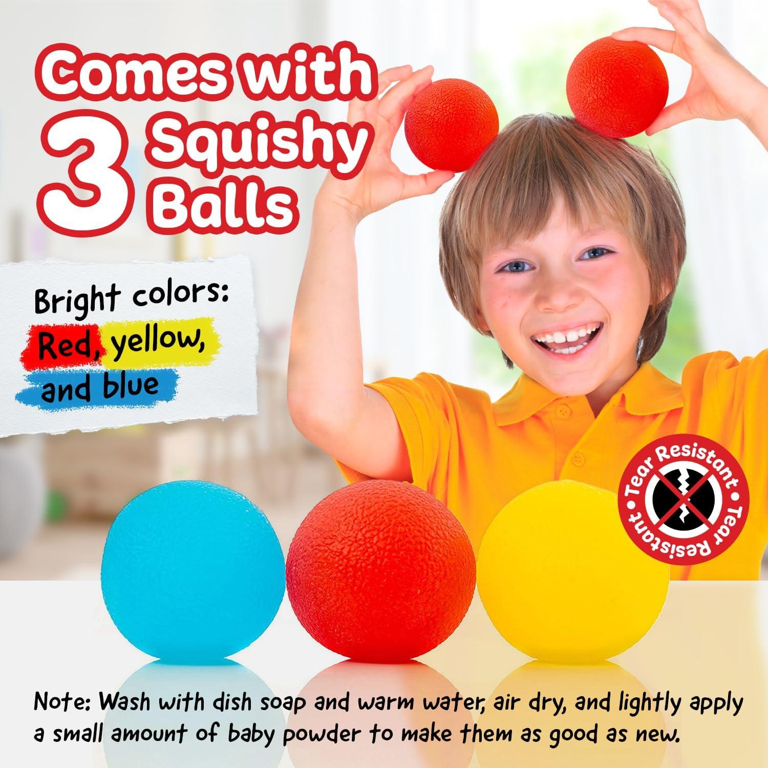 Pelotas Antiestrés Squishy Impresa 3 Pack 5.72 cm