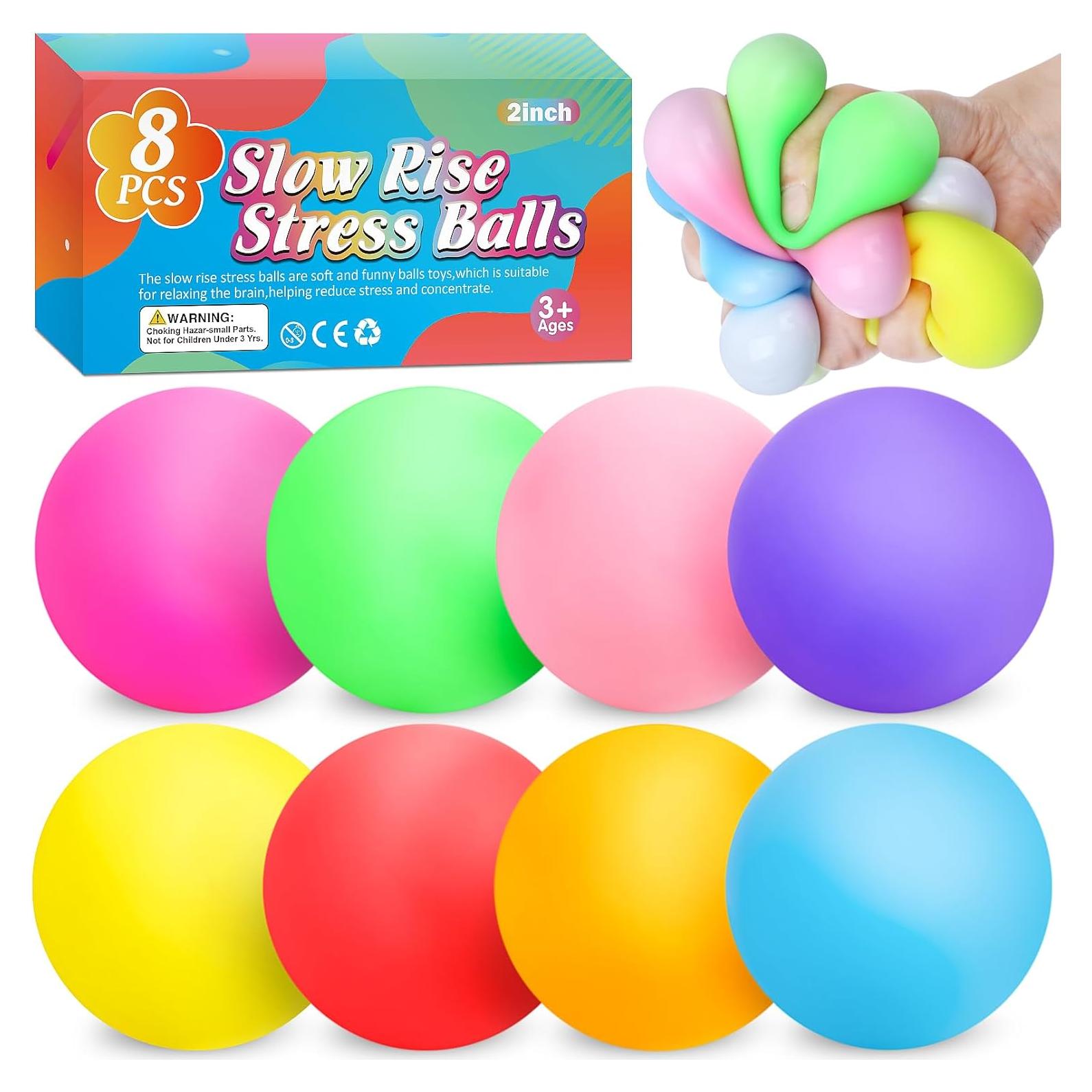 Paquete de 8 Pelotas Antiestrés VISCOO 5 cm Alivio Ansiedad