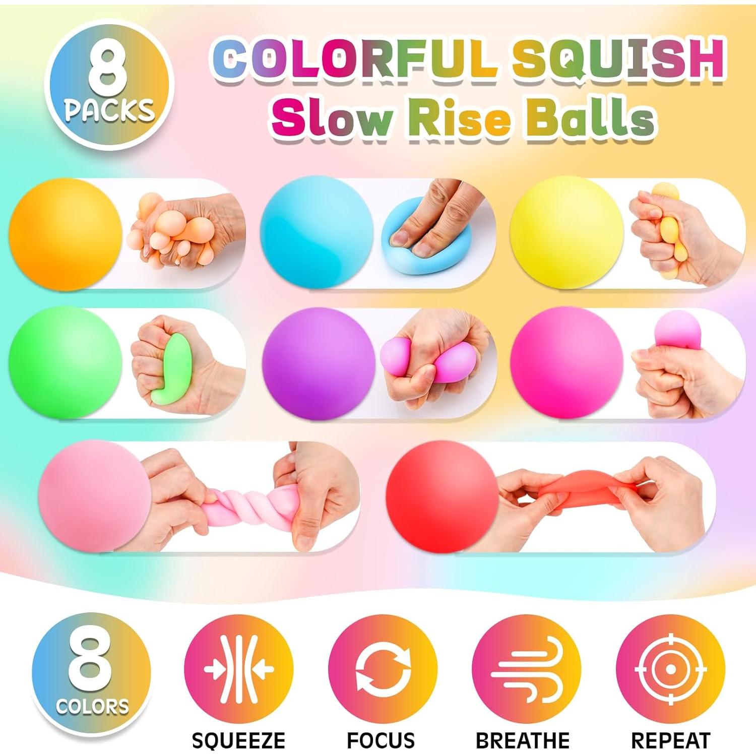 Paquete de 8 Pelotas Antiestrés VISCOO 5 cm Alivio Ansiedad