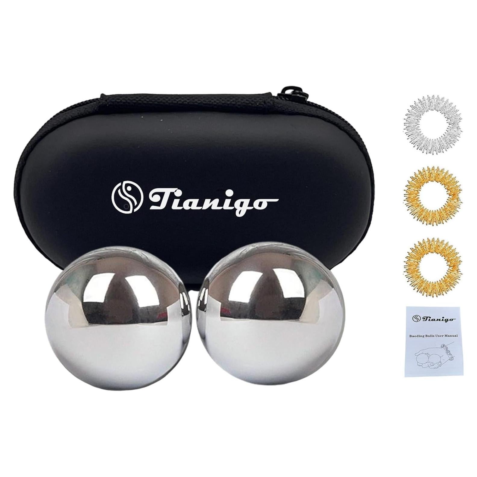 Juego de Bolas Baoding de Acero Inoxidable 40mm para Masaje