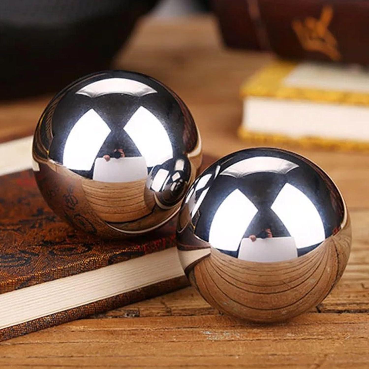 Juego de Bolas Baoding de Acero Inoxidable 40mm para Masaje