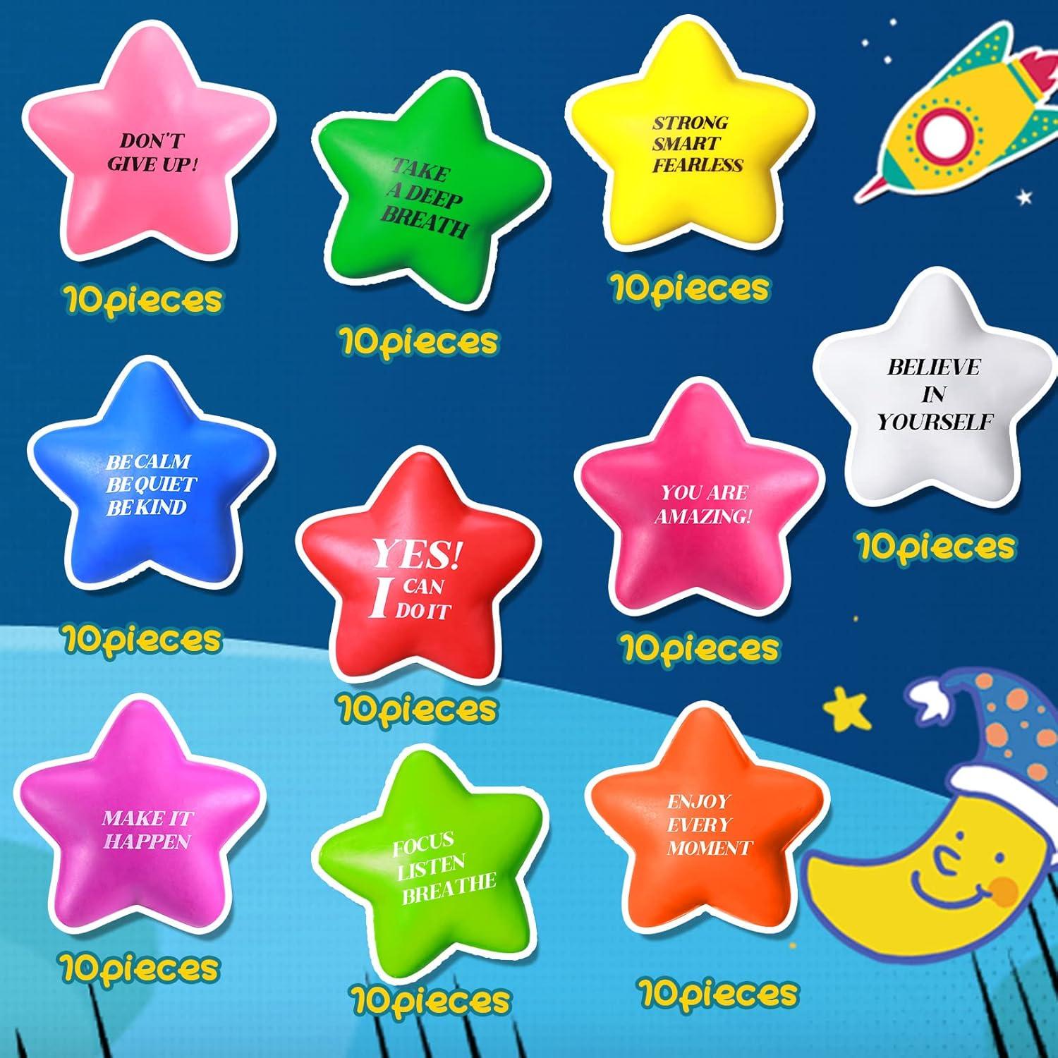 Paquete de 100 Pelotas Antiestrés Sotiff Estrella Motivacionales