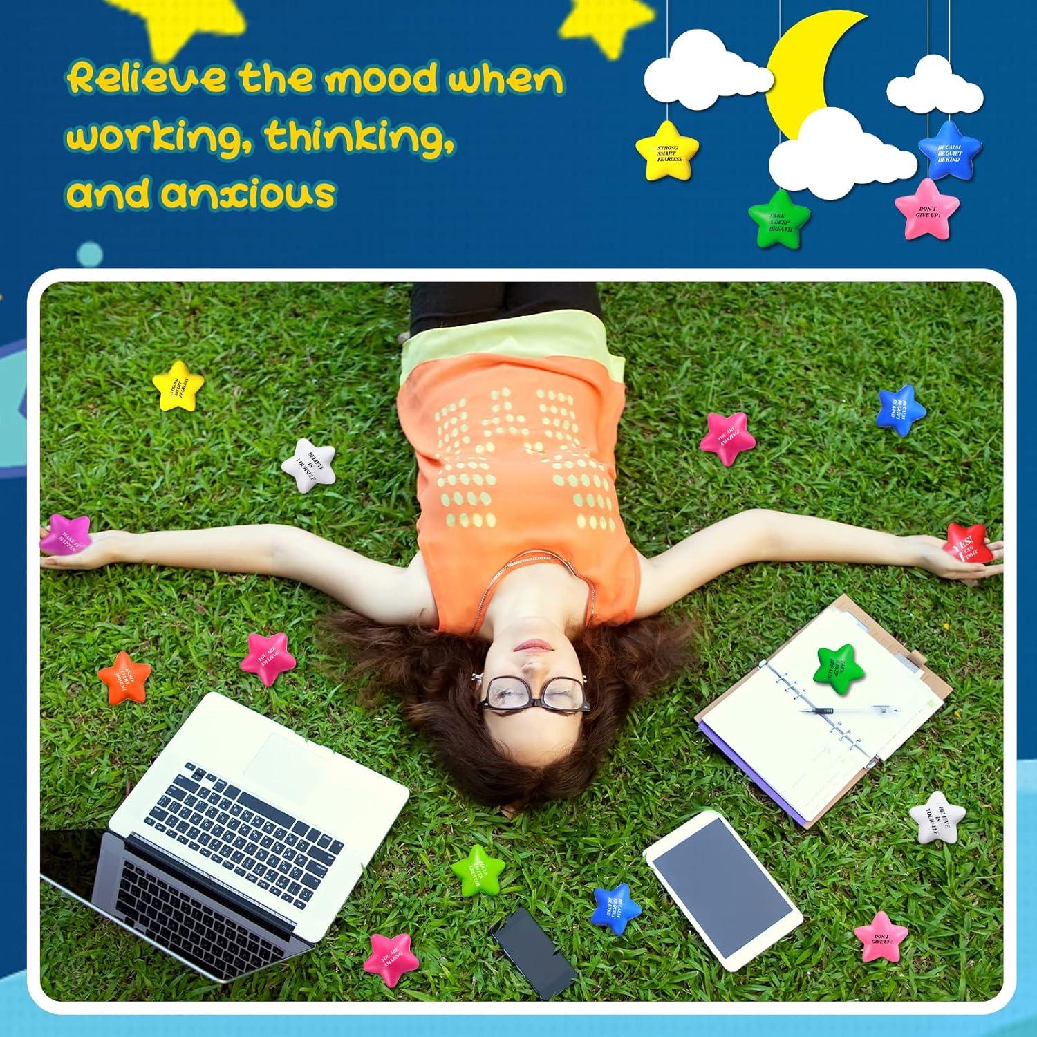 Paquete de 100 Pelotas Antiestrés Sotiff Estrella Motivacionales