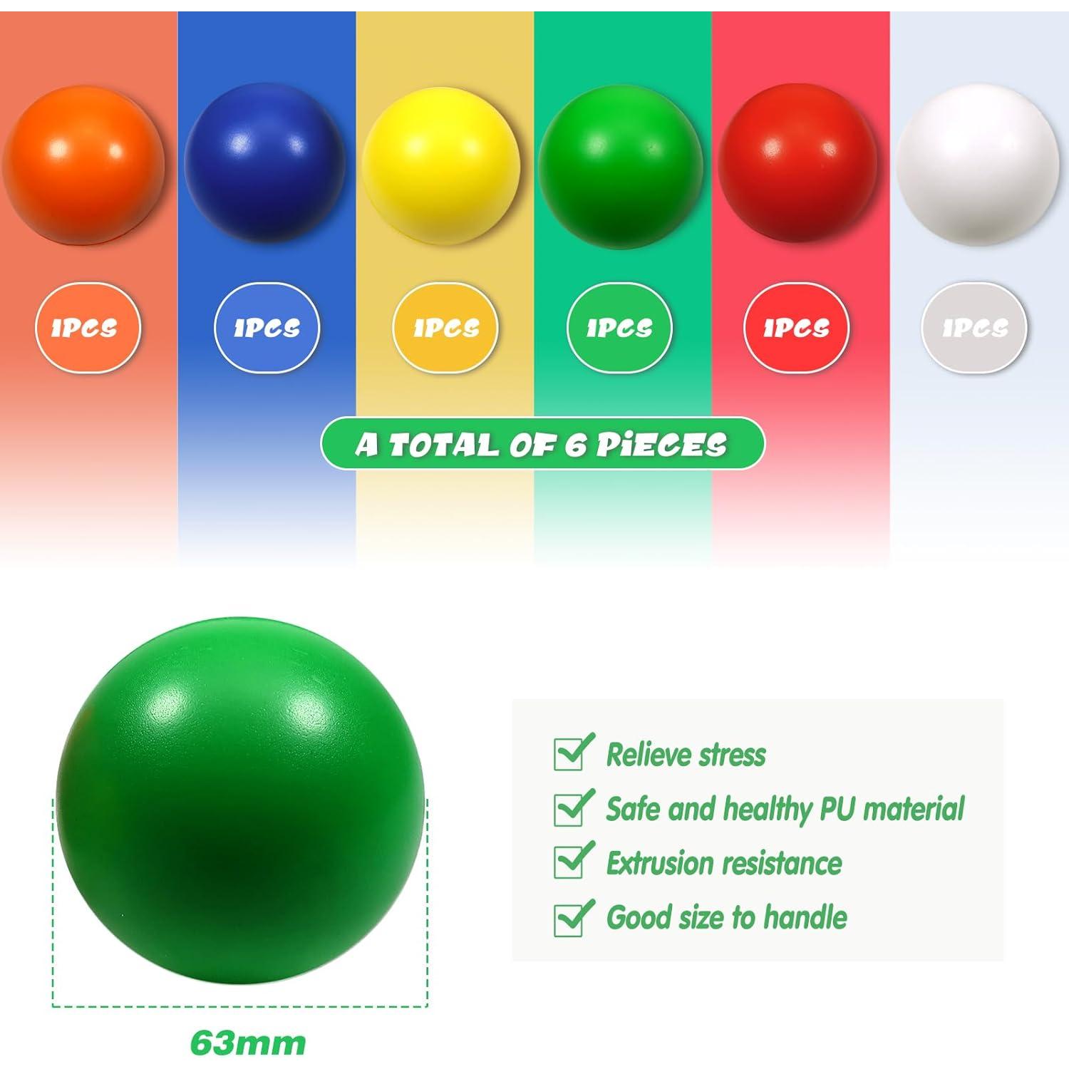 Pelotas Antiestrés TOAOB 6 Pack 6,35 cm Hipoalergénicas