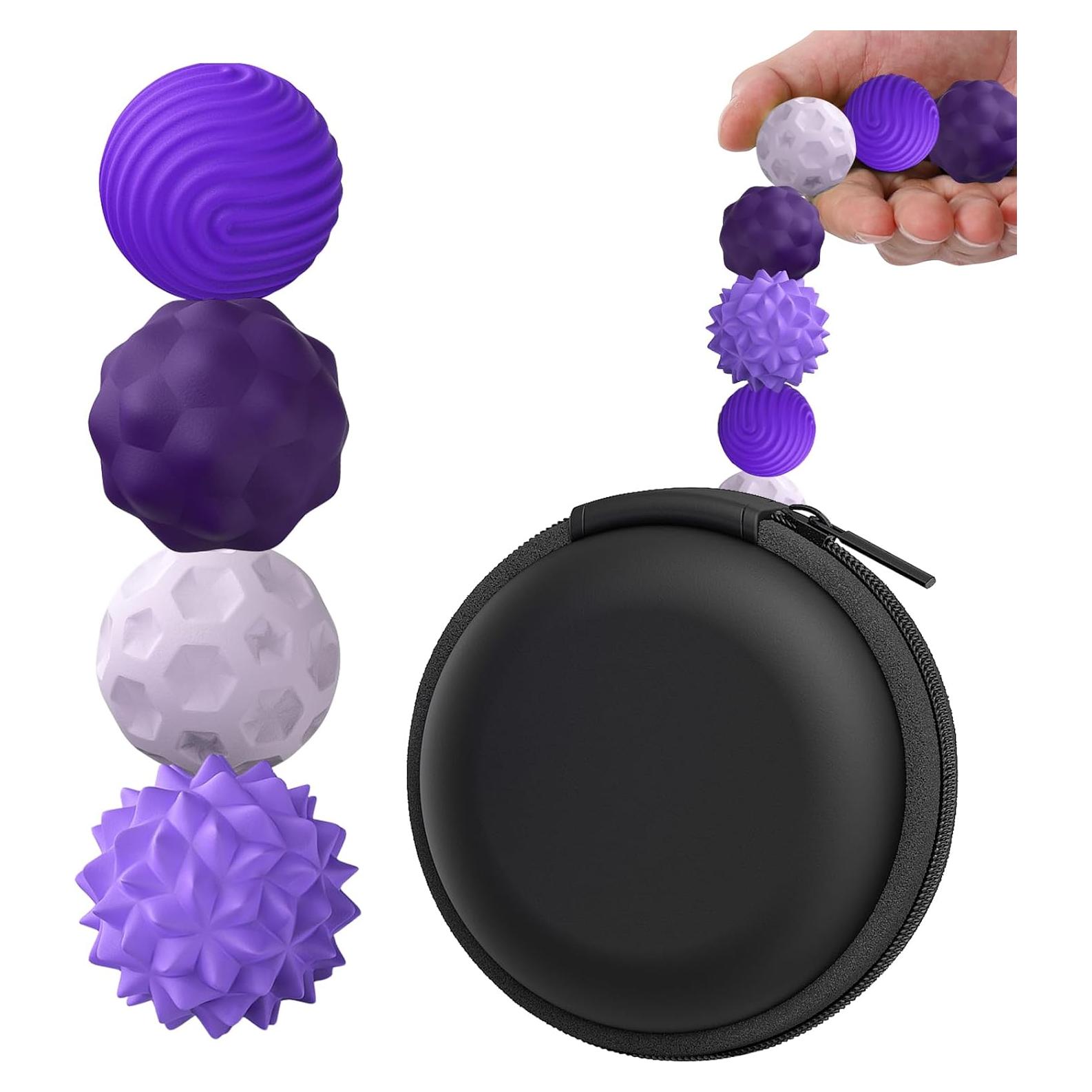 Bolas Antiestrés Magnéticas BUSOHA - Paquete de 4 Púrpura