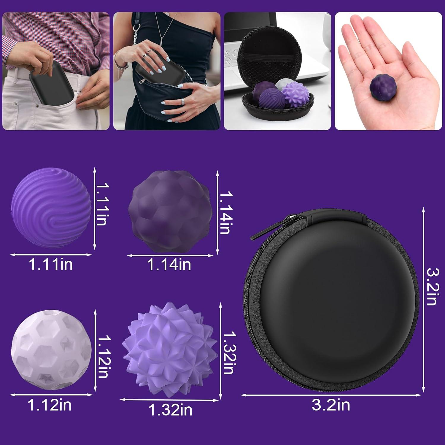 Bolas Antiestrés Magnéticas BUSOHA - Paquete de 4 Púrpura