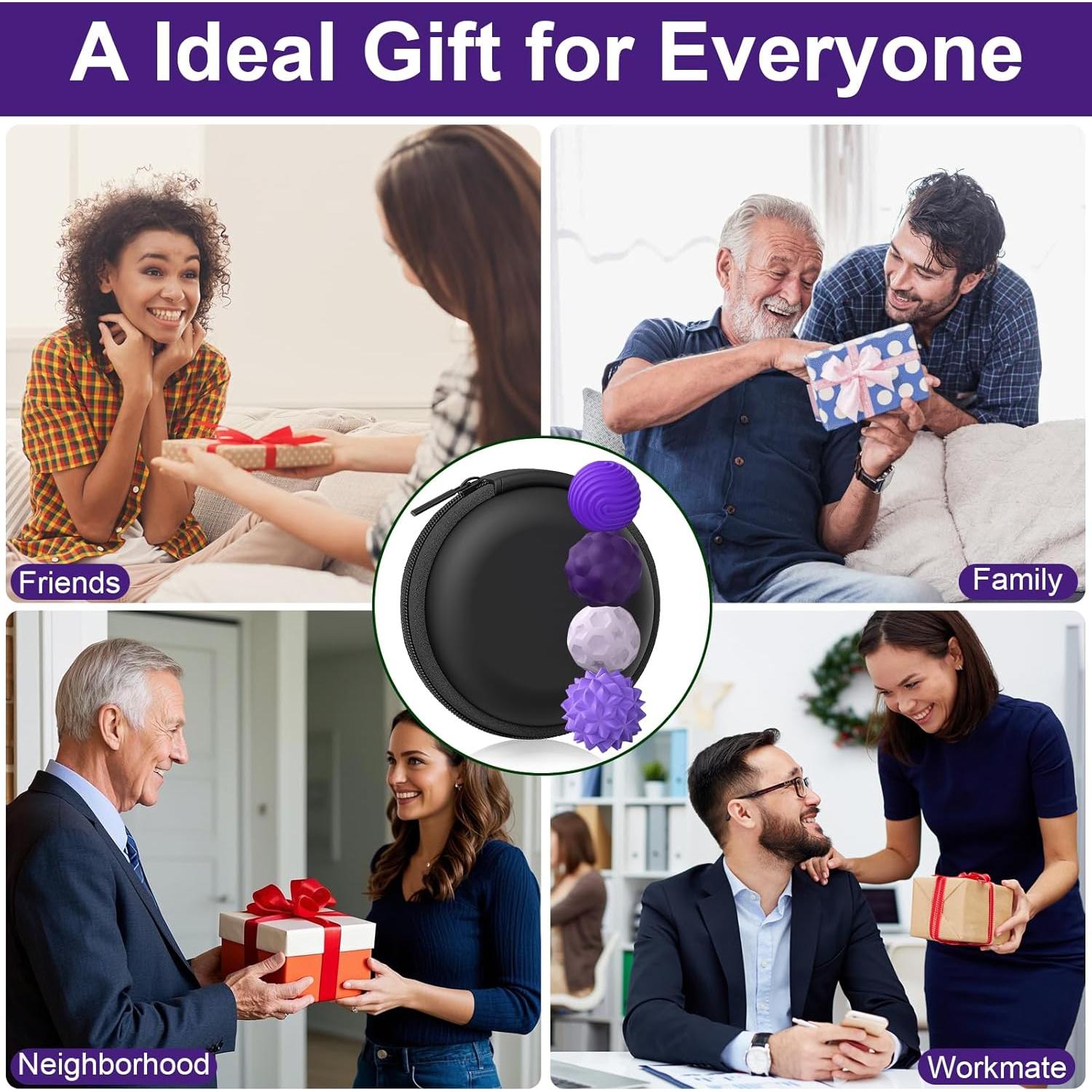 Bolas Antiestrés Magnéticas BUSOHA - Paquete de 4 Púrpura