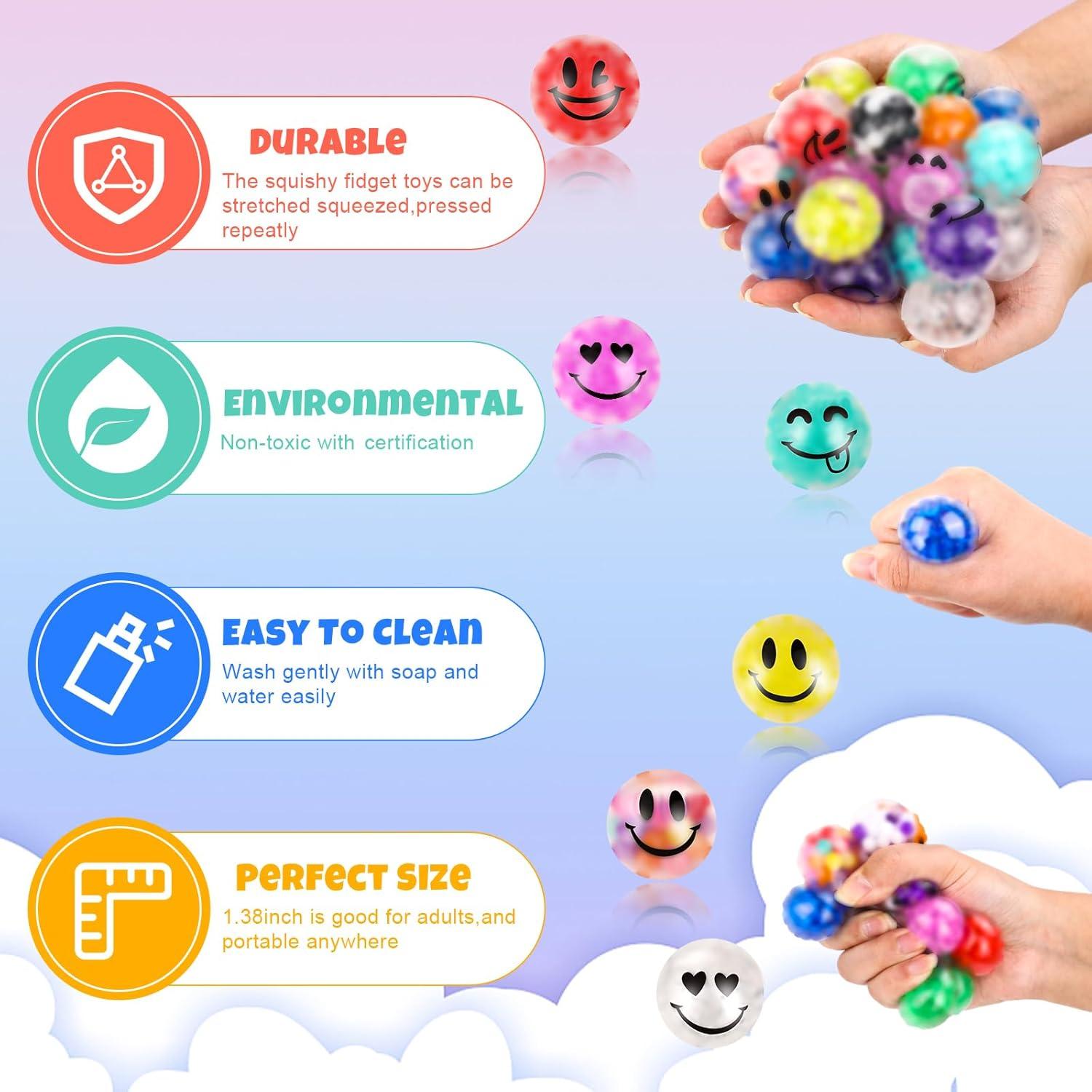 Paquete de 24 Pelotas Antiestrés VESPRO 3,51 cm para Adultos