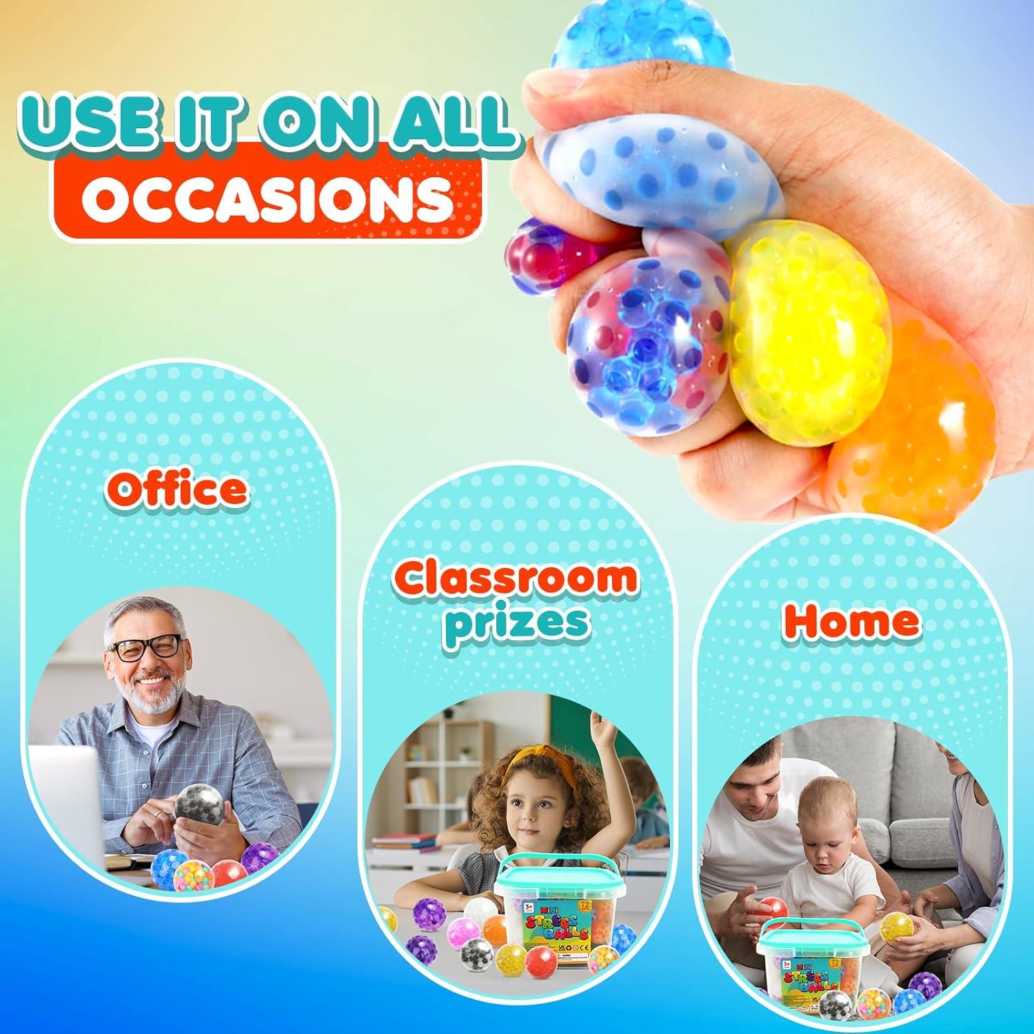 Pelotas Antiestrés Squishy 72 Piezas - Juguetes para Ansiedad