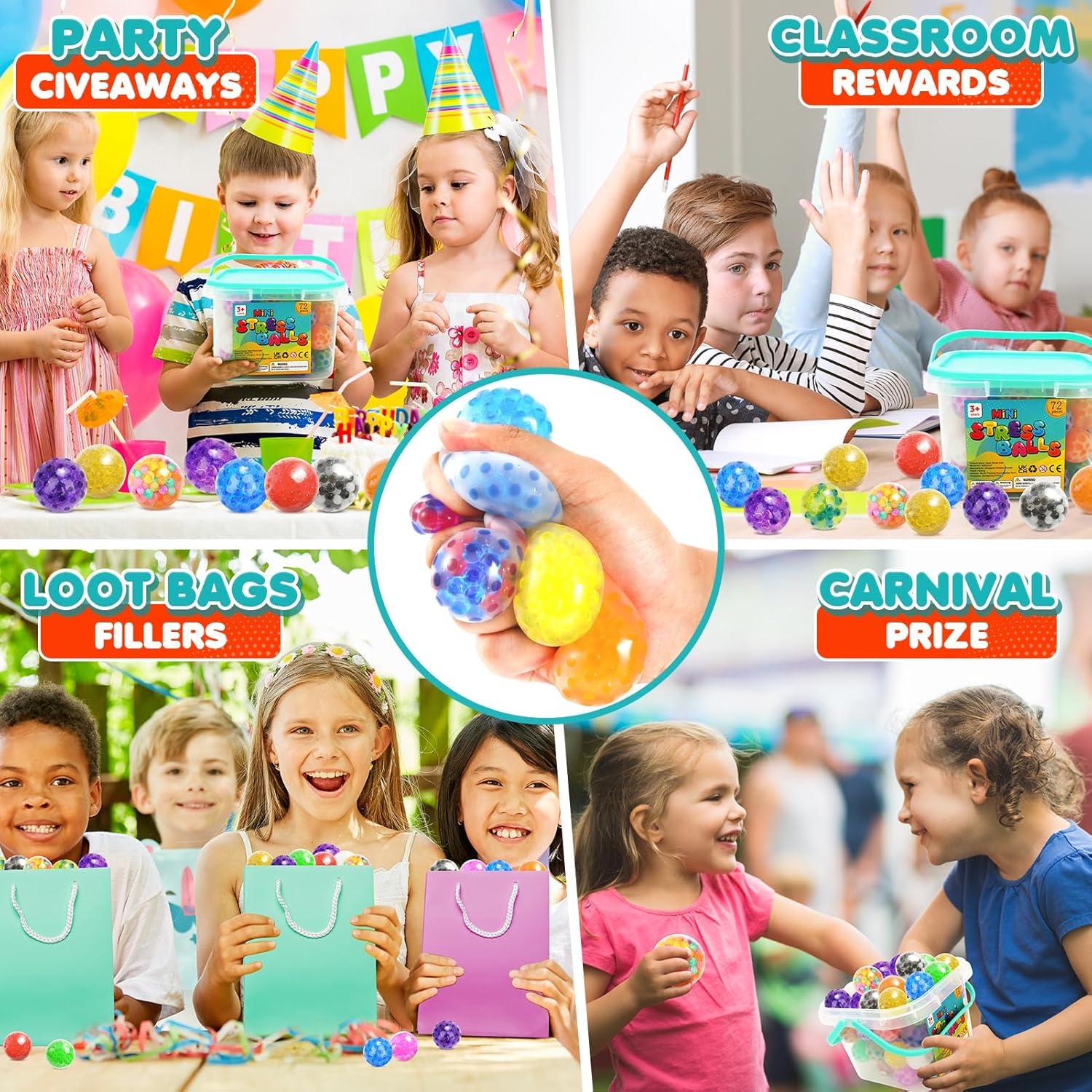 Pelotas Antiestrés Squishy 72 Piezas - Juguetes para Ansiedad