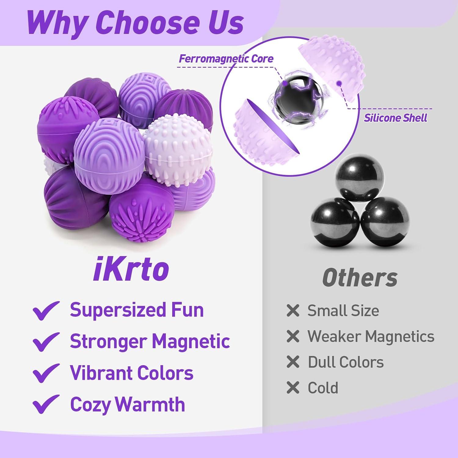 Pelotas Magnéticas Antiestrés iKrto 8 Piezas Silicona