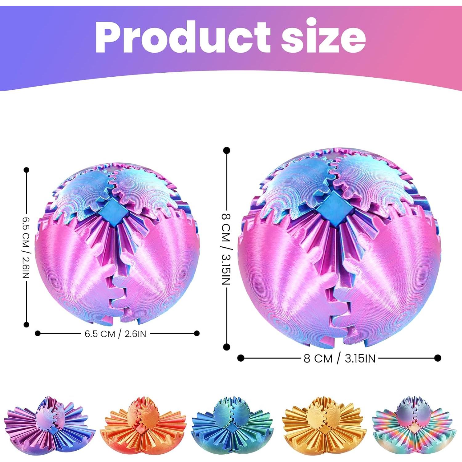 Bola de Engranaje Antiestrés 3D Shenzhen 6.6 cm Púrpura