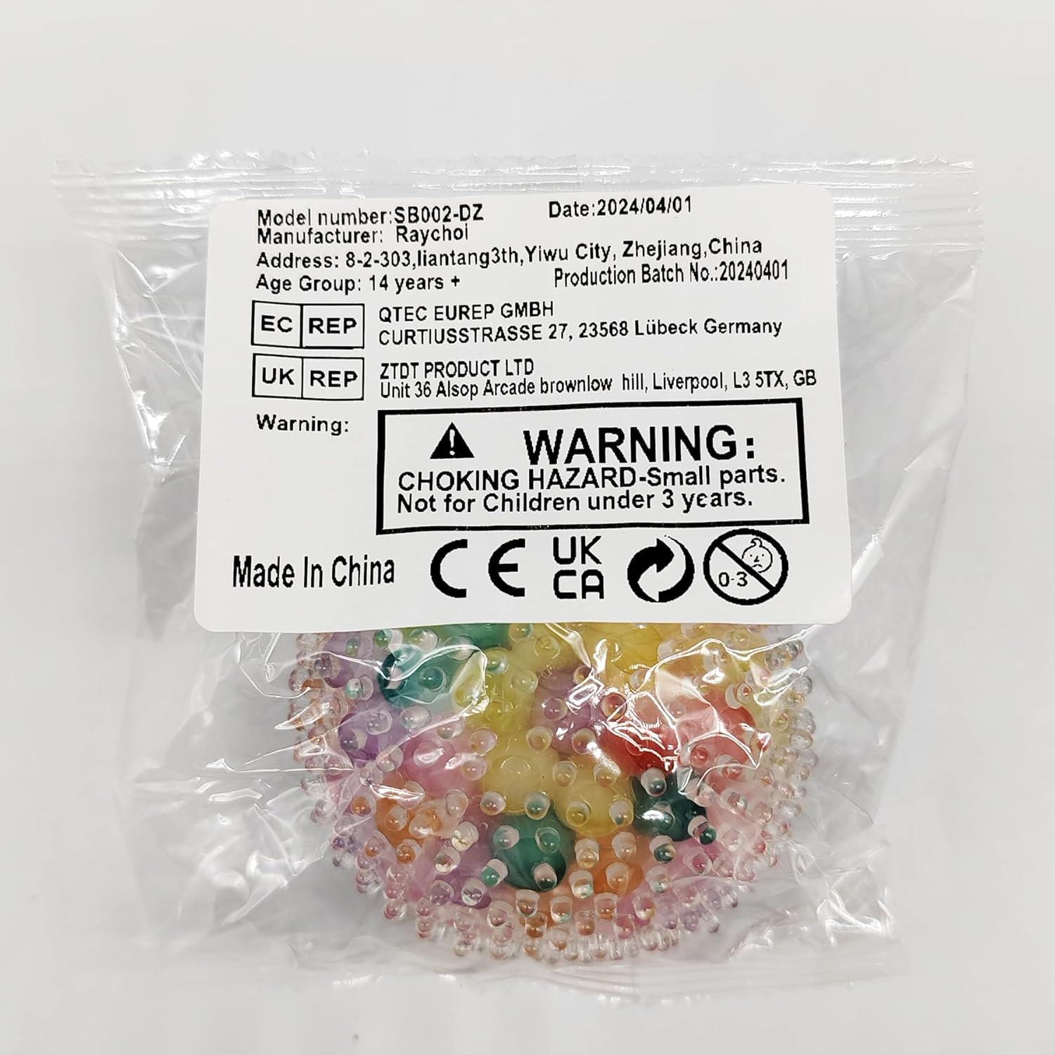 Set 4 Pelotas Antiestrés Squishy Raychoi 6,1 cm