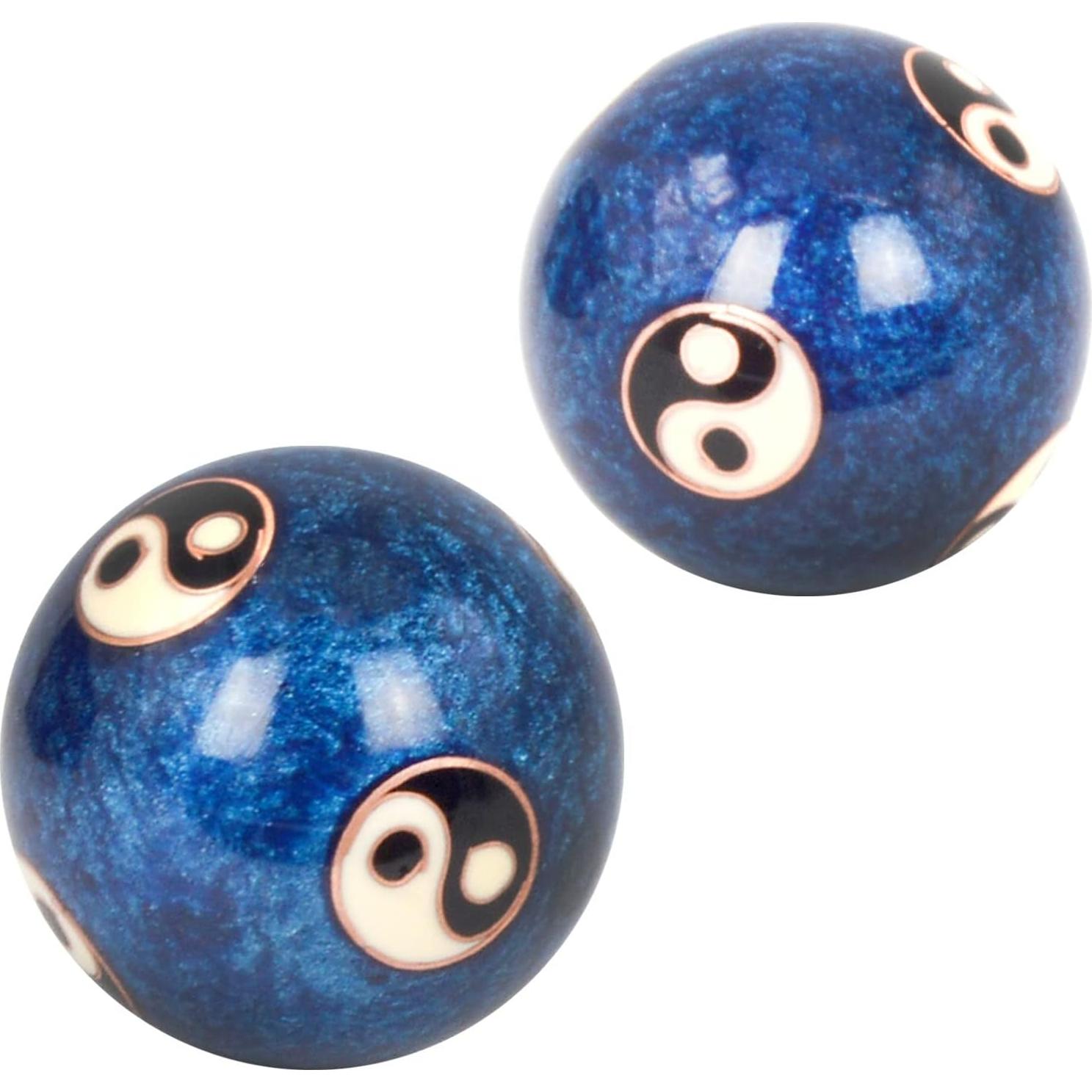Bolas de Alivio de Estrés Feng Shui 3.8 cm - Metal Azul