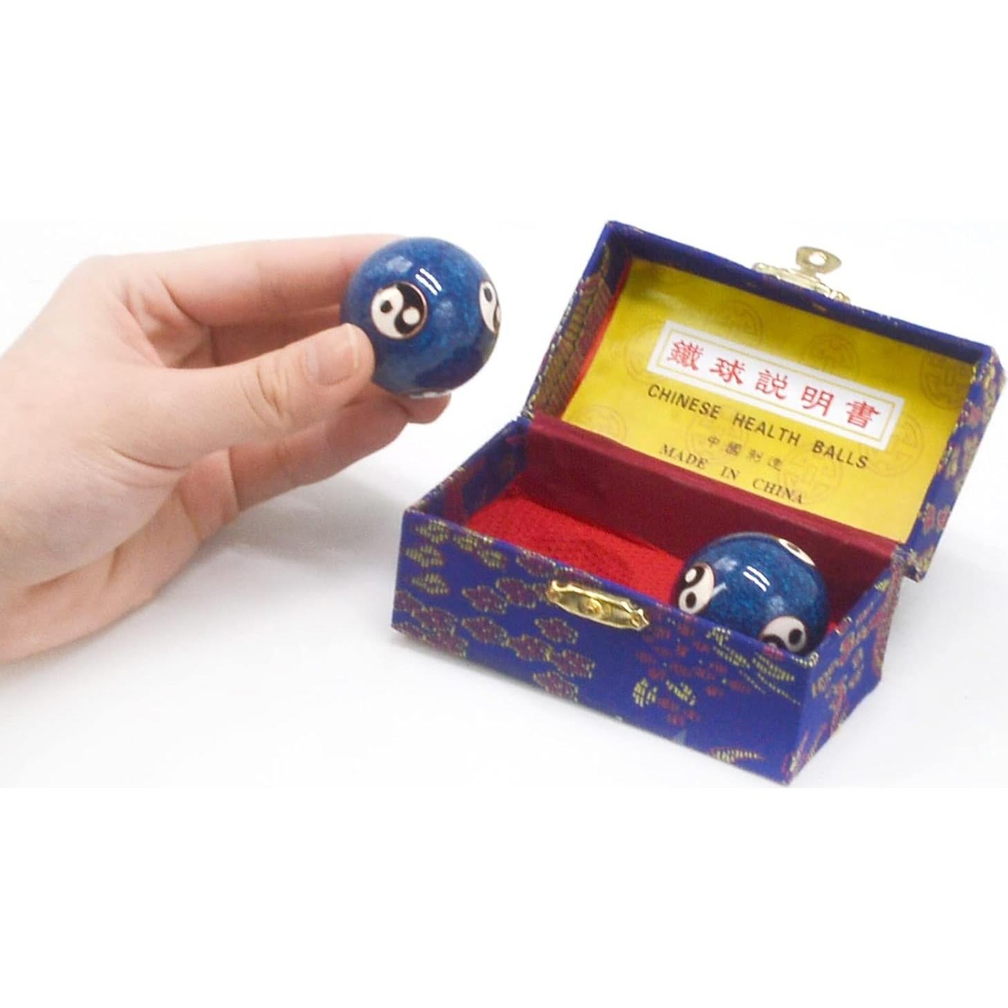 Bolas de Alivio de Estrés Feng Shui 3.8 cm - Metal Azul