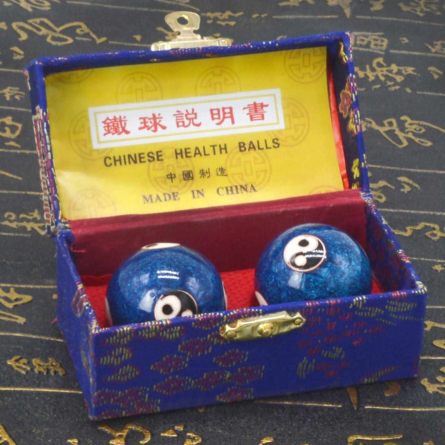 Bolas de Alivio de Estrés Feng Shui 3.8 cm - Metal Azul