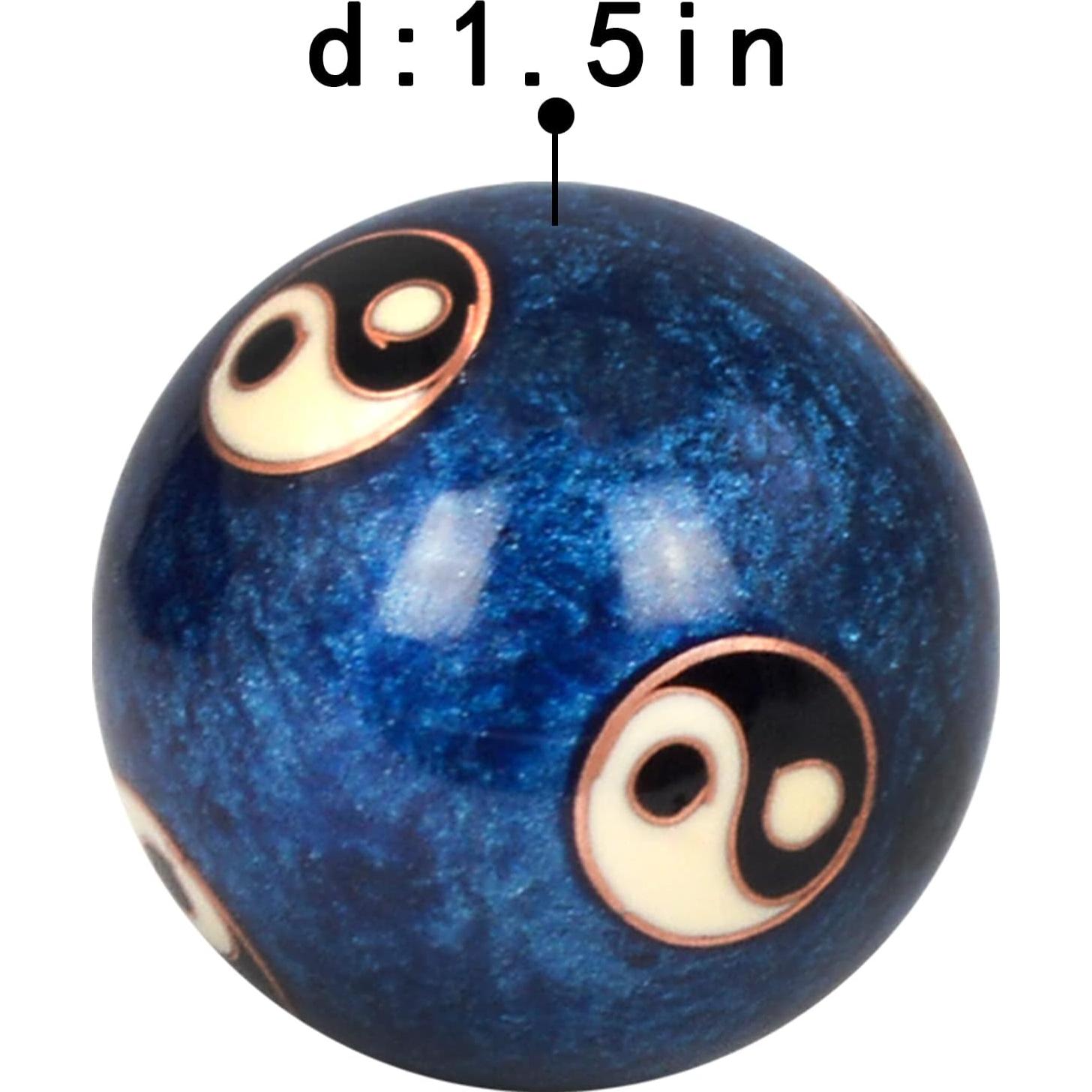 Bolas de Alivio de Estrés Feng Shui 3.8 cm - Metal Azul