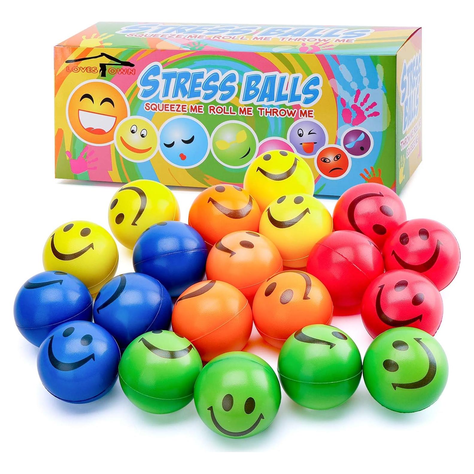 LovesTown 20 Pelotas Antiestrés 6.35 cm para Adultos y Niños