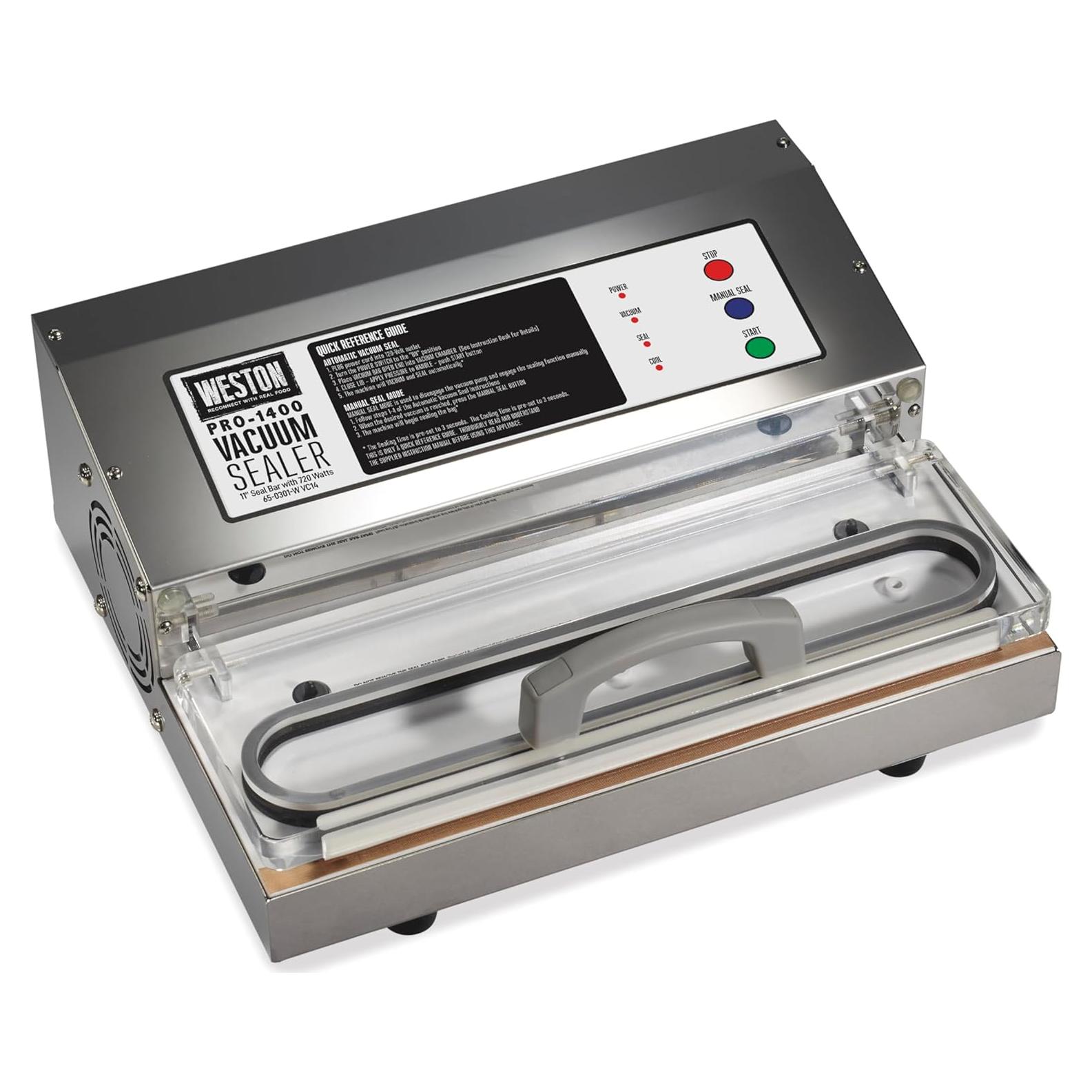 Selladora al Vacío Weston Pro 1400, 720W, Acero Inoxidable