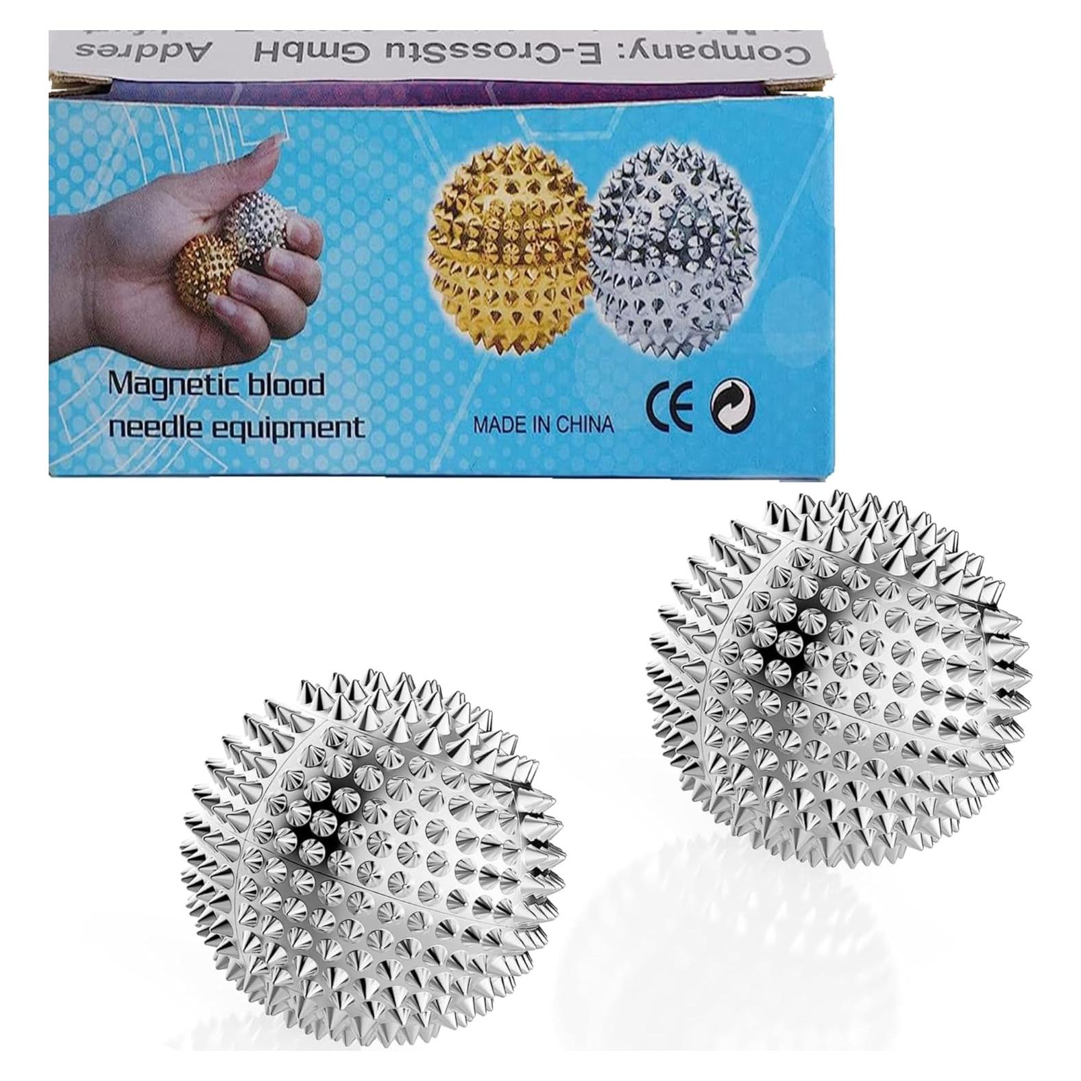 Bolas de Masaje Espinosas GRUNIL 47mm Plata - Alivio Estrés