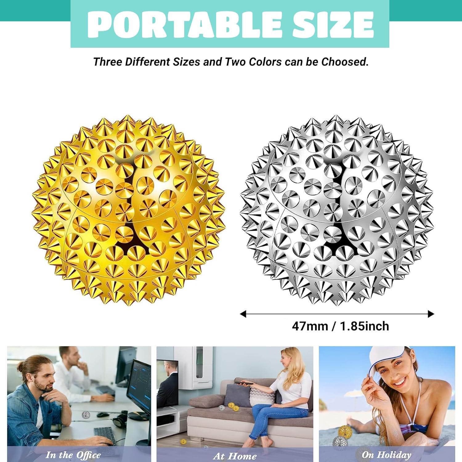 Bolas de Masaje Espinosas GRUNIL 47mm Plata - Alivio Estrés