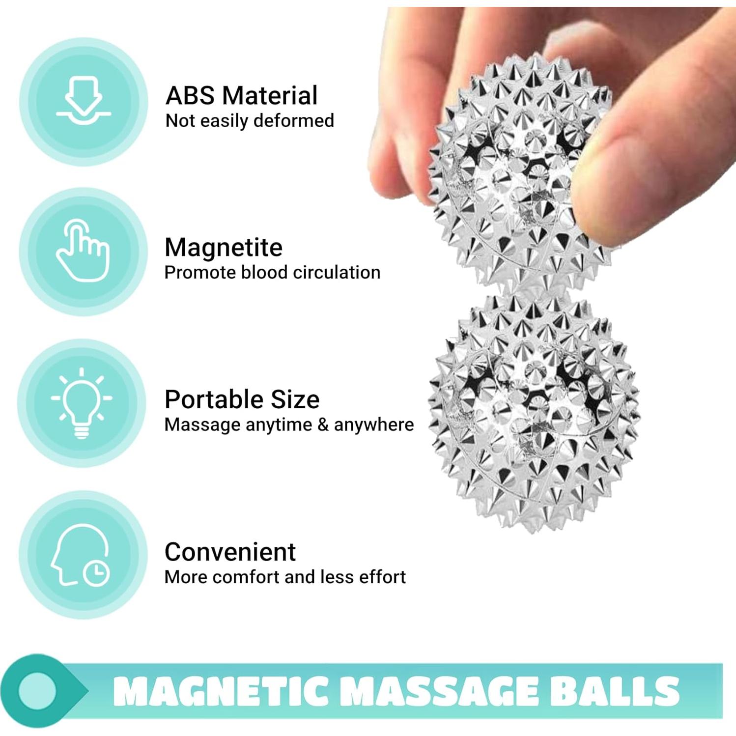 Bolas de Masaje Espinosas GRUNIL 47mm Plata - Alivio Estrés