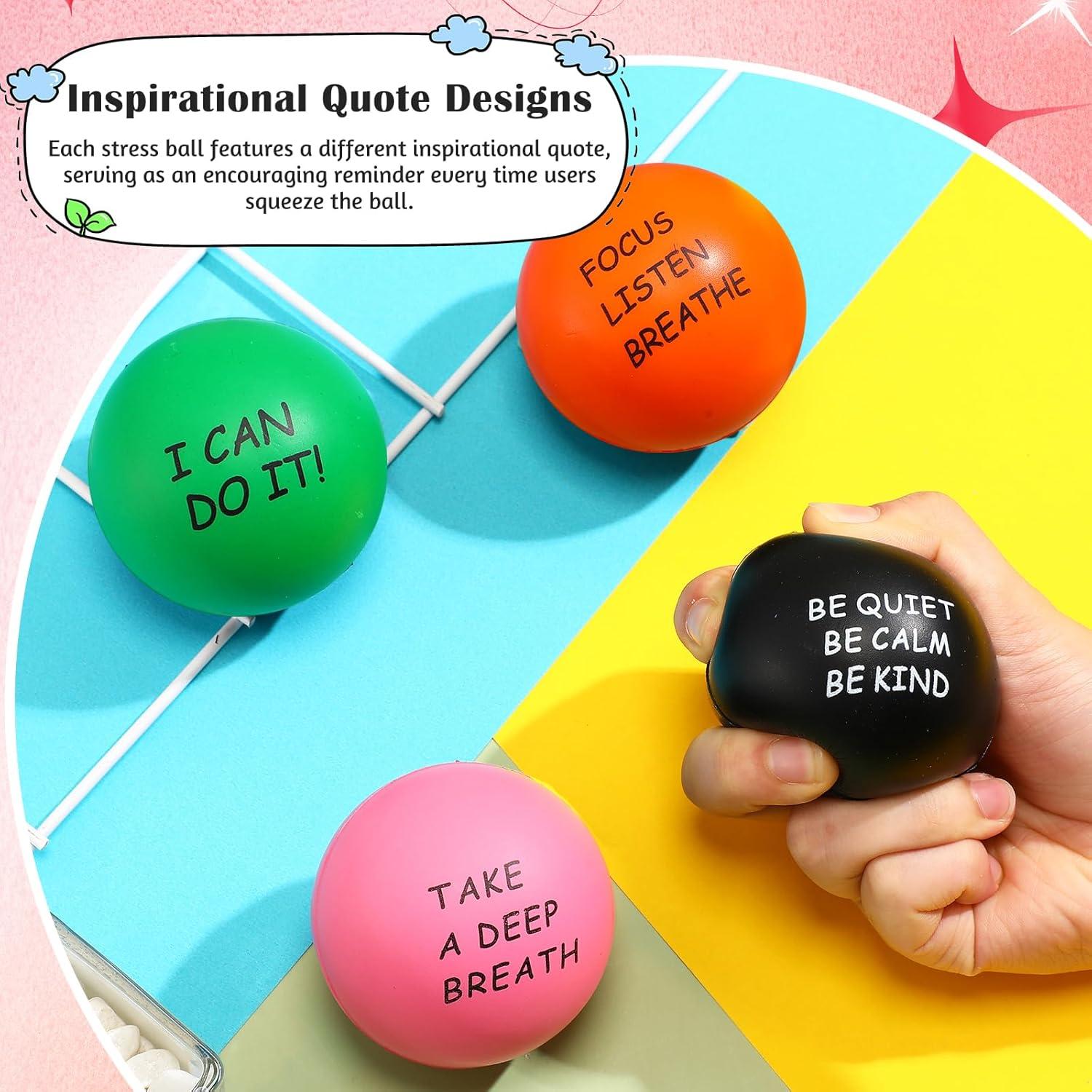 Ceenna 4 Pelotas Antiestrés Motivacionales 6.3 cm