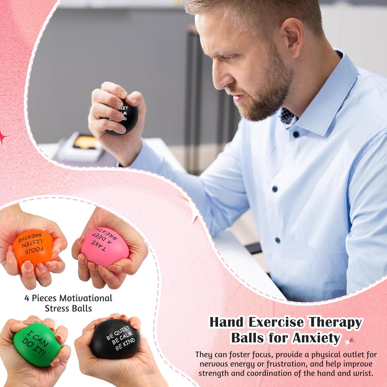 Ceenna 4 Pelotas Antiestrés Motivacionales 6.3 cm