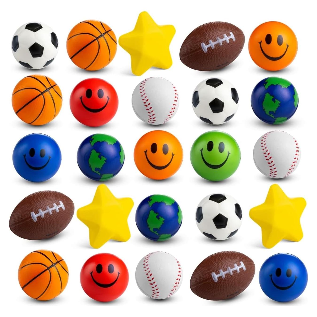 Paquete de 25 Mini Pelotas Antiestrés Bedwina 5-8 cm