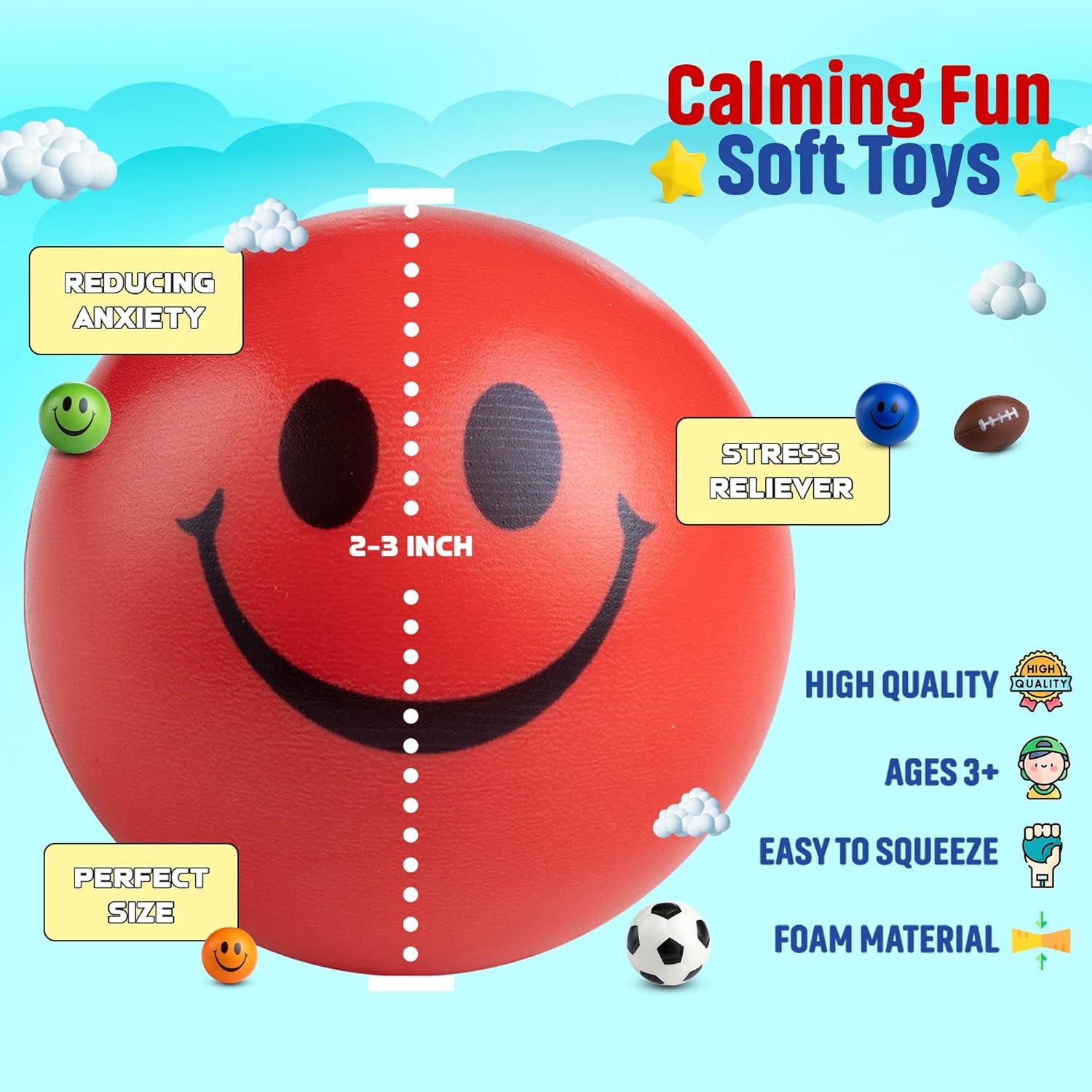 Paquete de 25 Mini Pelotas Antiestrés Bedwina 5-8 cm