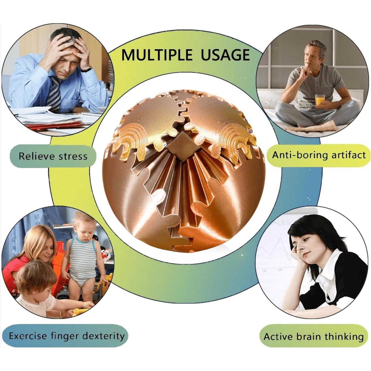 Bola de Engranaje Antiestrés ULTHOOL 10,67 cm Oro Rosa