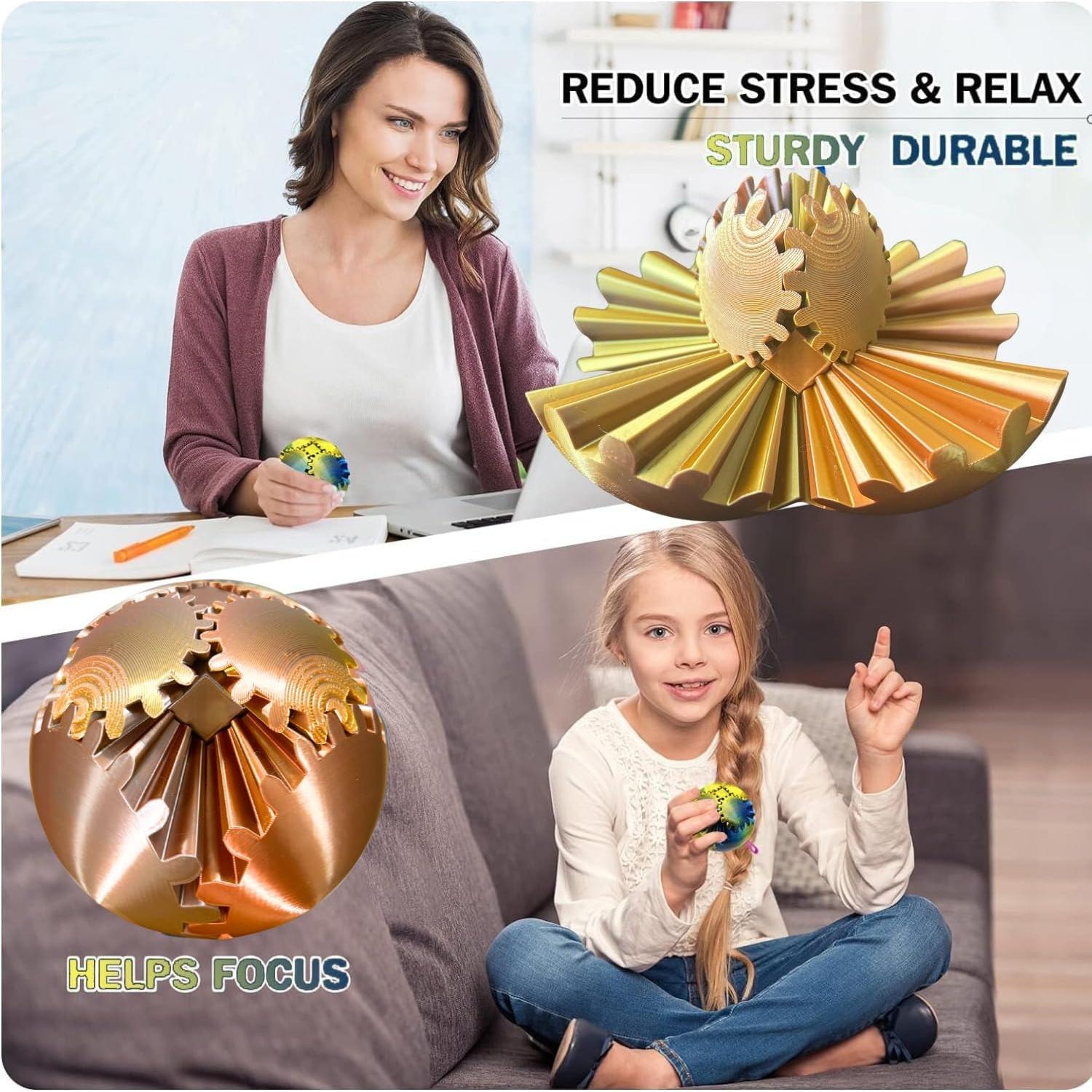 Bola de Engranaje Antiestrés ULTHOOL 10,67 cm Oro Rosa