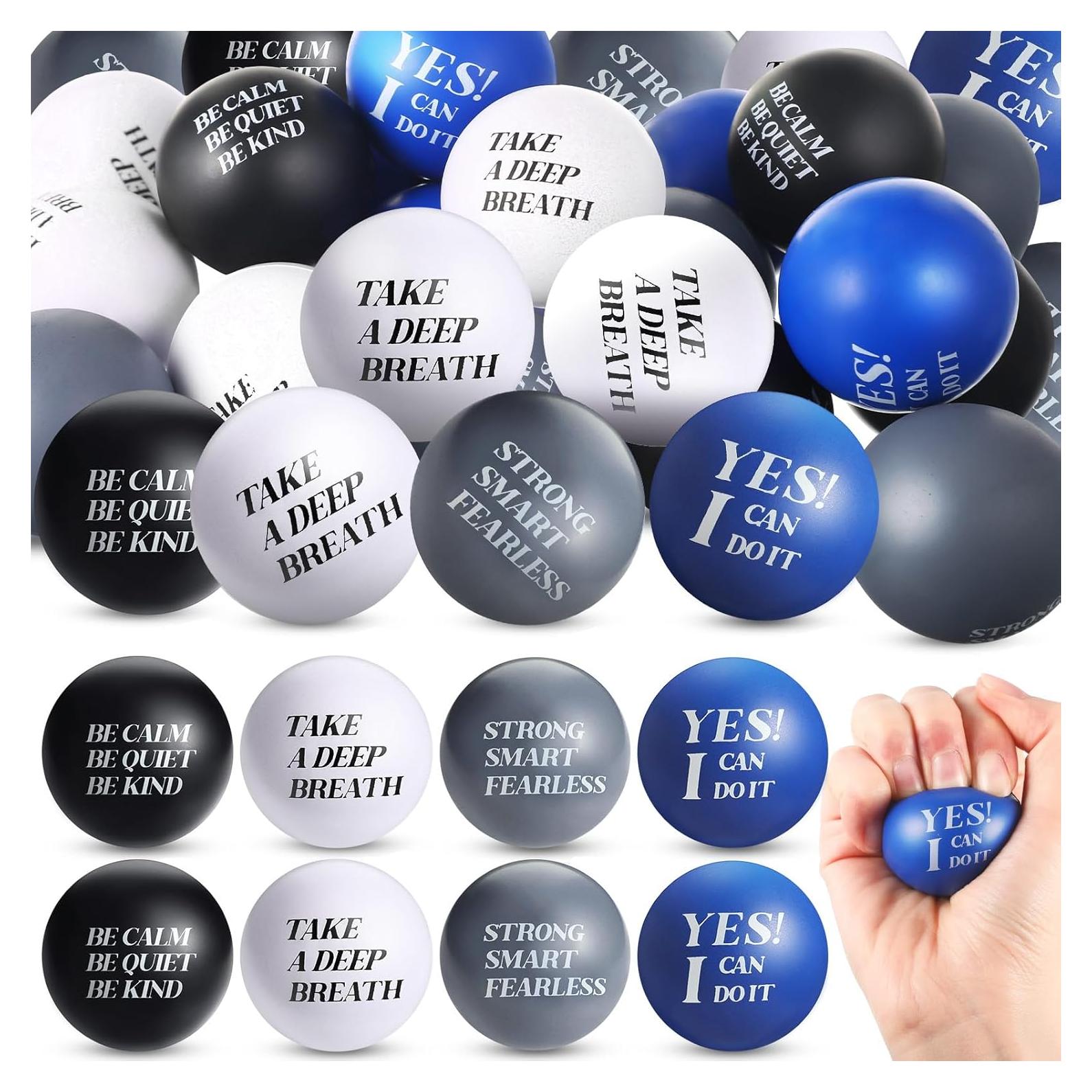 Zomiboo 20 Pelotas Antiestrés Motivacionales 4 cm Color Brillante