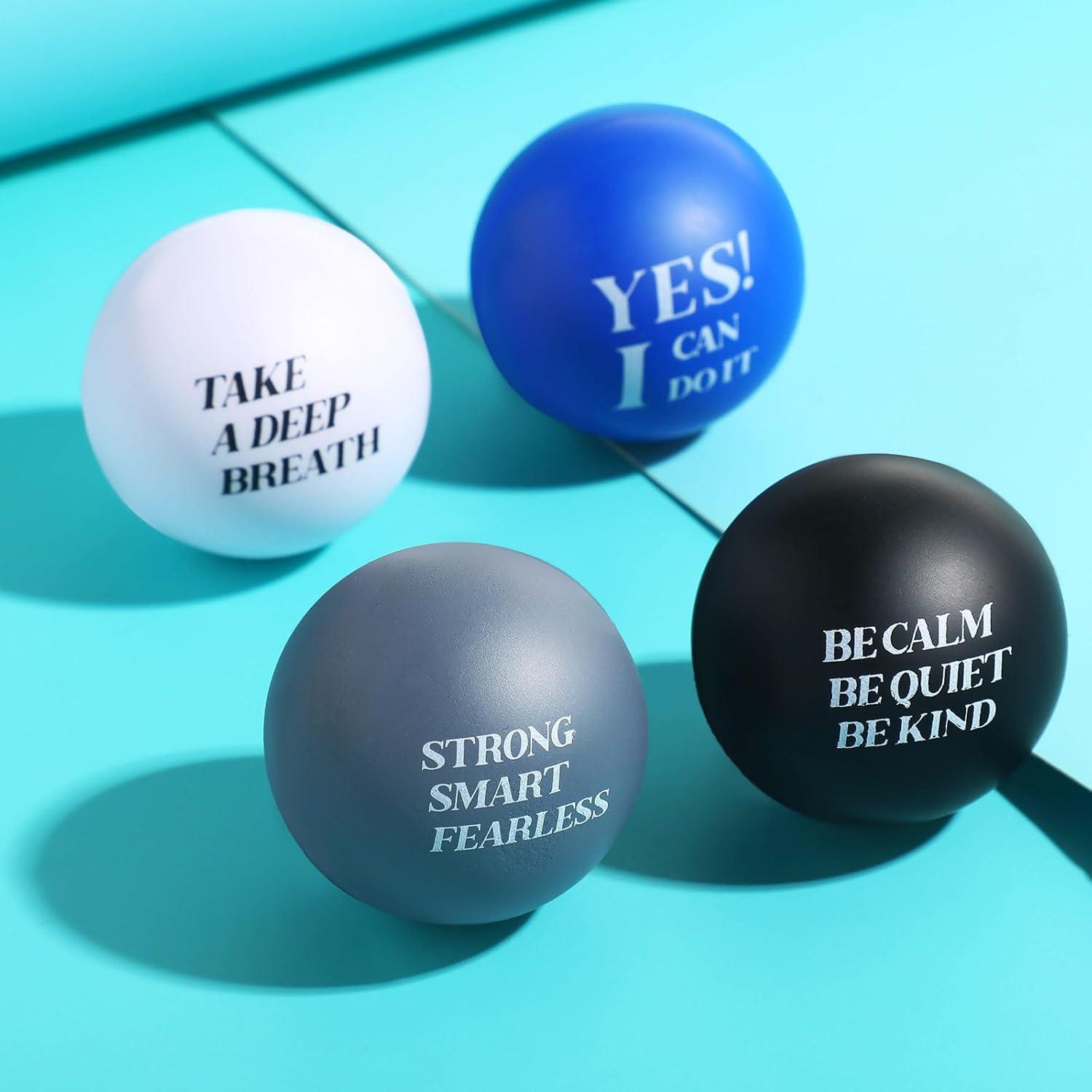 Zomiboo 20 Pelotas Antiestrés Motivacionales 4 cm Color Brillante