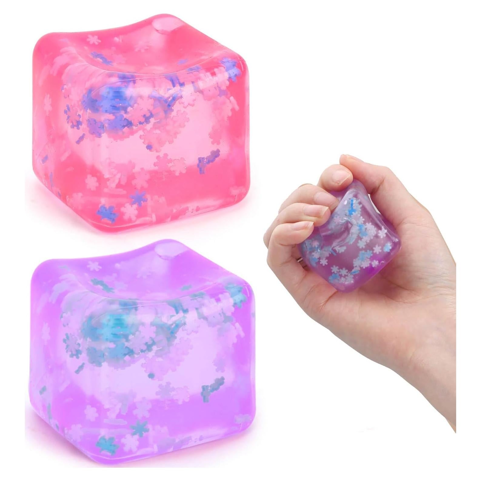 Juguete Antiestrés Gretex - Set 2 Cubos Suaves Morado Rosa