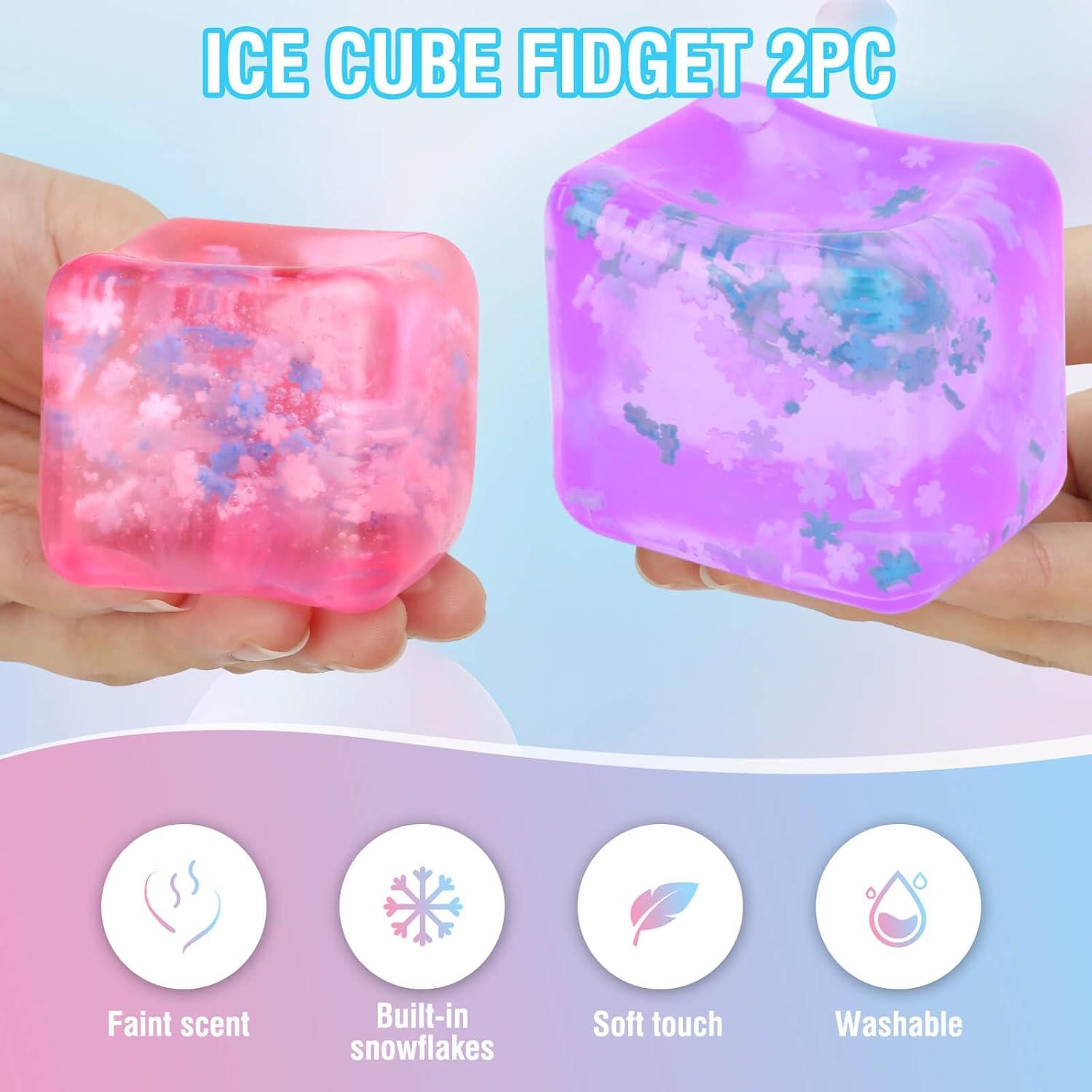 Juguete Antiestrés Gretex - Set 2 Cubos Suaves Morado Rosa