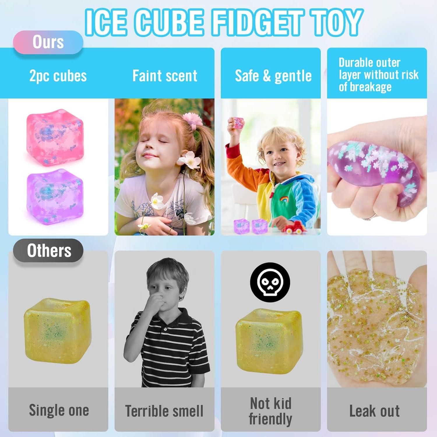 Juguete Antiestrés Gretex - Set 2 Cubos Suaves Morado Rosa