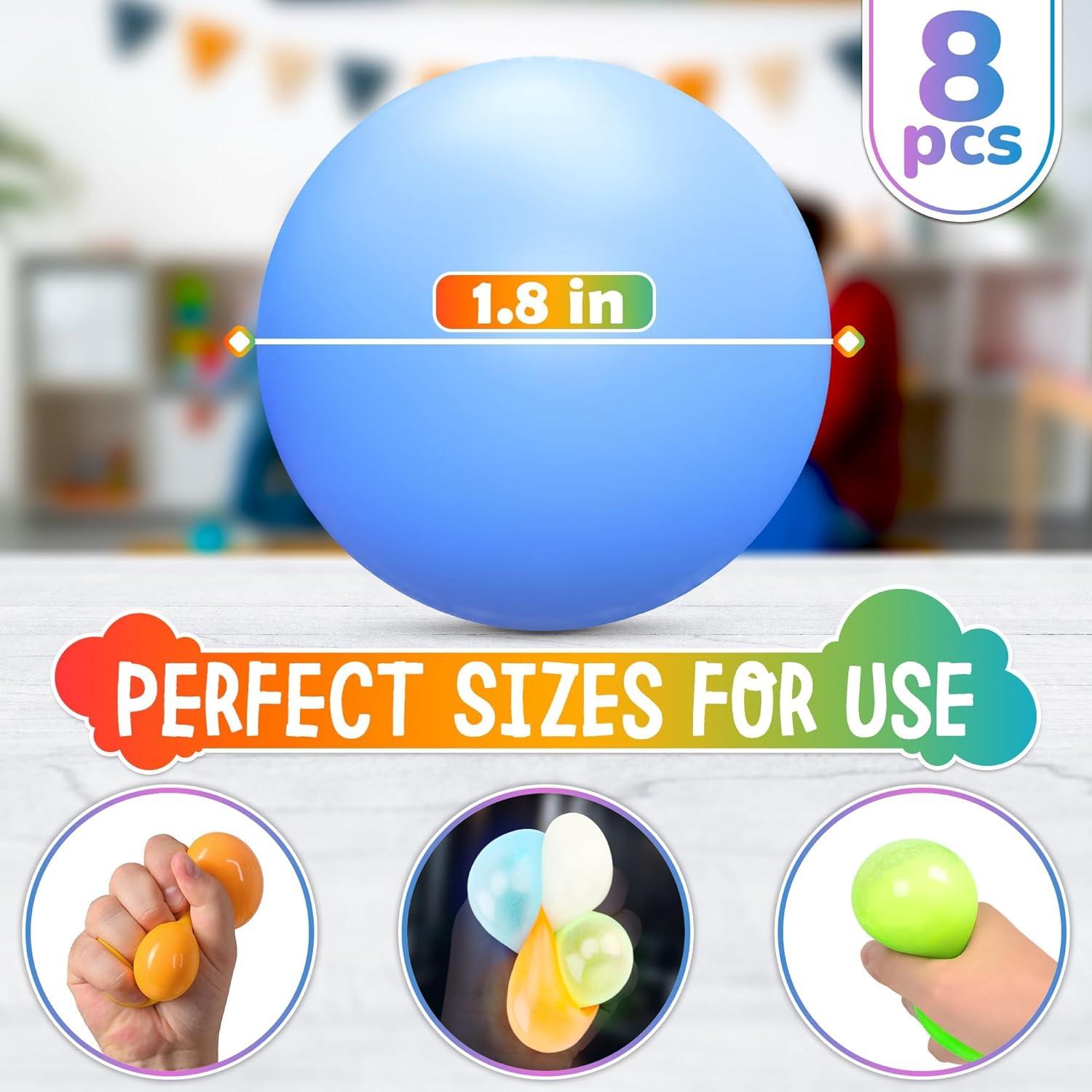 8 Pelotas Pegajosas Brillantes DIMROM 4.6 cm Antiestrés