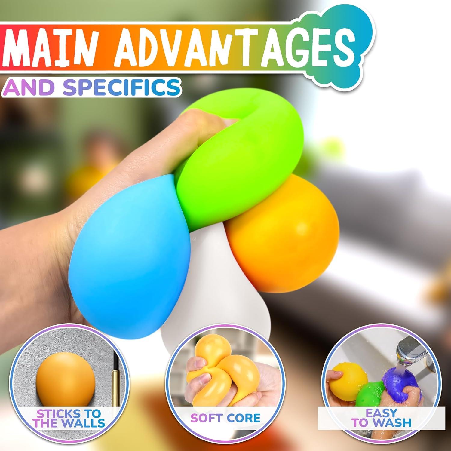 8 Pelotas Pegajosas Brillantes DIMROM 4.6 cm Antiestrés