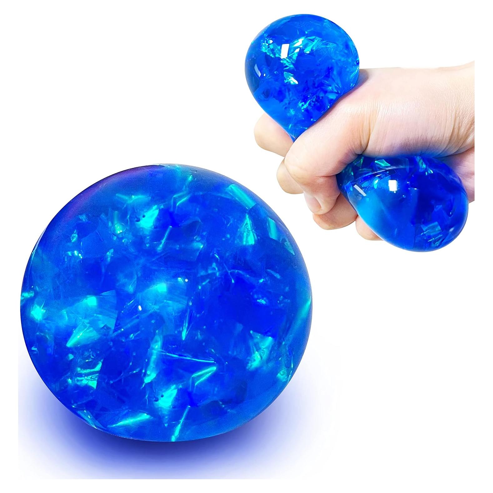 Pelota Antiestrés Brillante Kawaite Azul 6 cm - Juguete Relajante