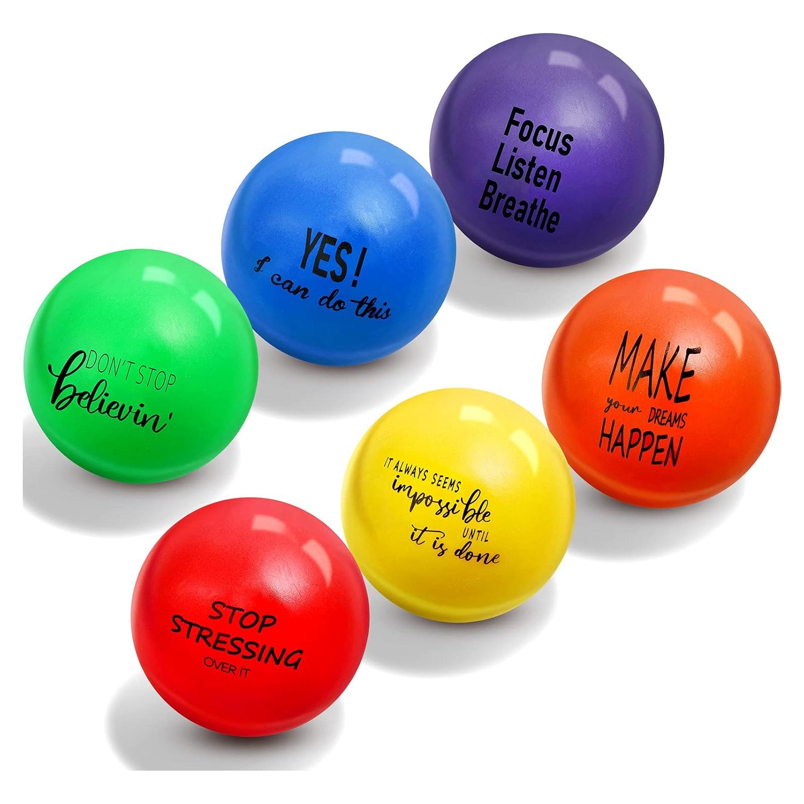 Pelotas de Estrés Motivacionales Skylety 6 Piezas 6,35 cm