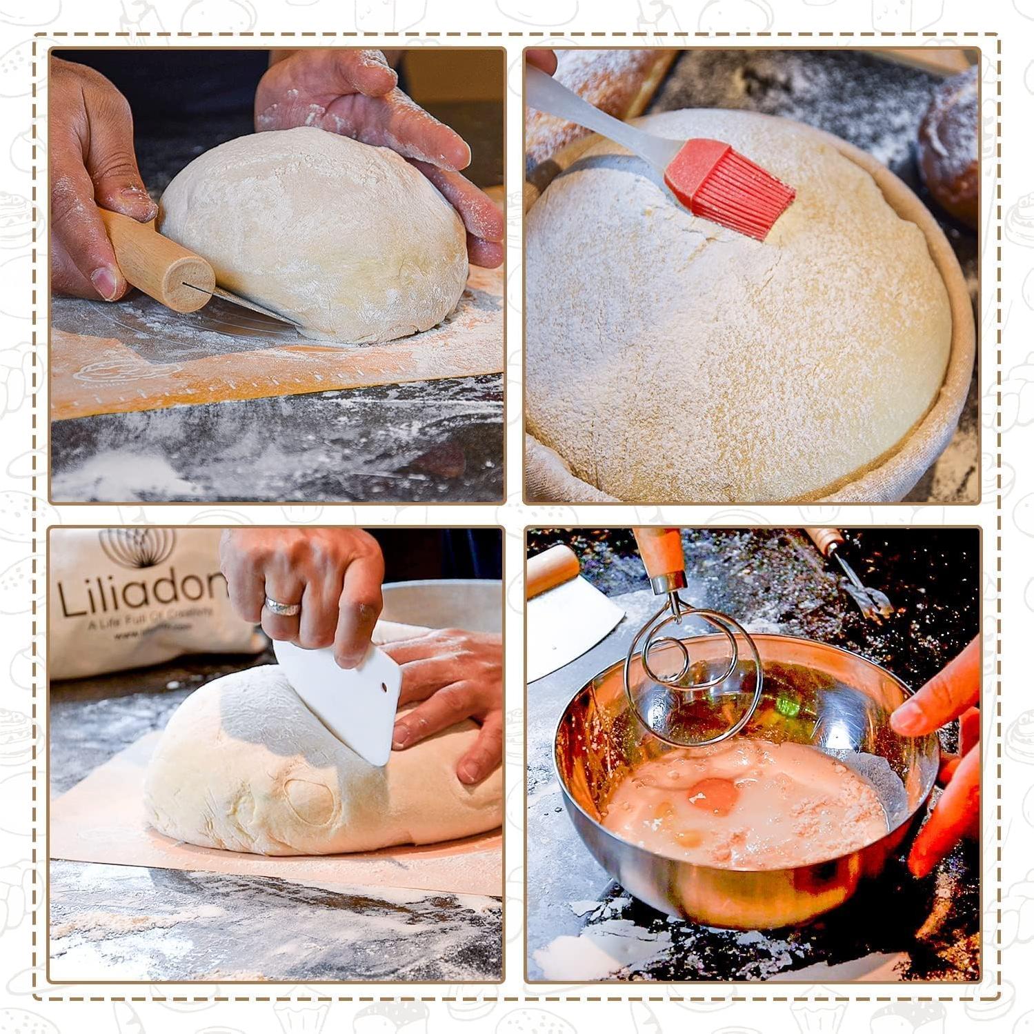 Juego de Hornear Pan Liliadon 2 Canastas Redondas 22.86 cm