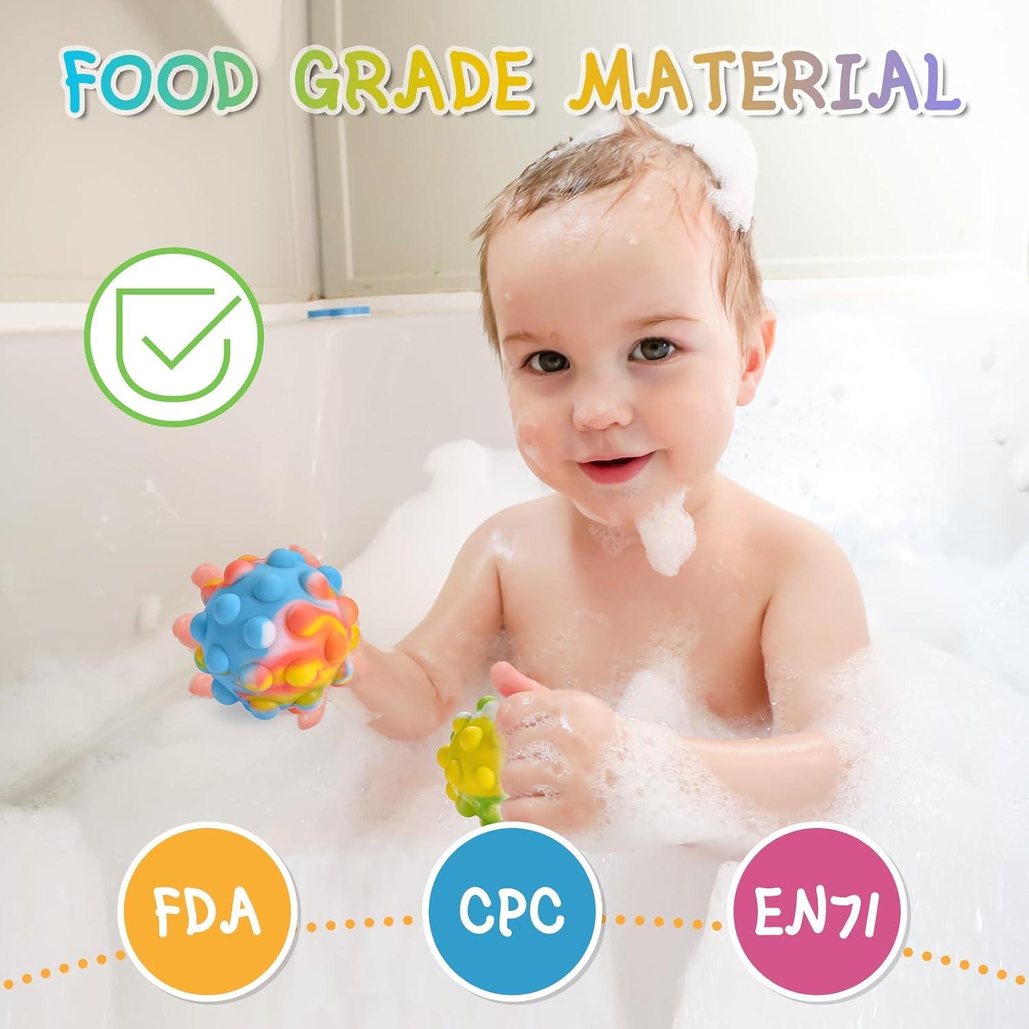 Pelota Antiestrés Pop It Peboms 4 Piezas Silicona 7.05 cm