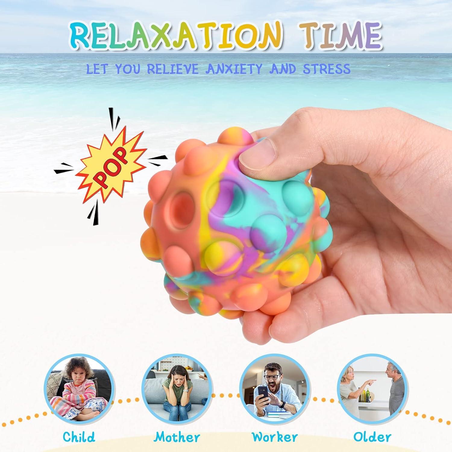 Pelota Antiestrés Pop It Peboms 4 Piezas Silicona 7.05 cm